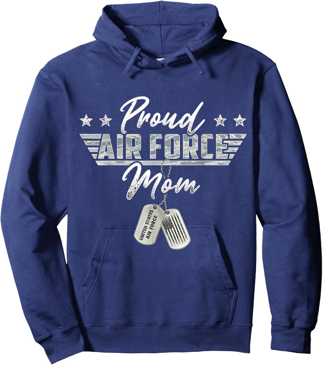 Proud Air Force Mom Military US Air Force Family Matching Hoodie - Hoodie | Navy
