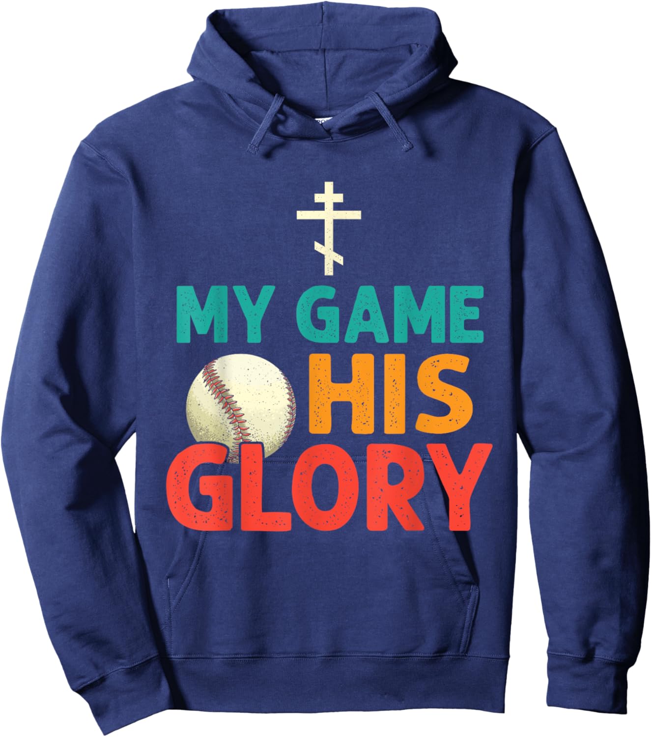 My Game His Glory Baseball Christian Hoodie - Hoodie | Navy