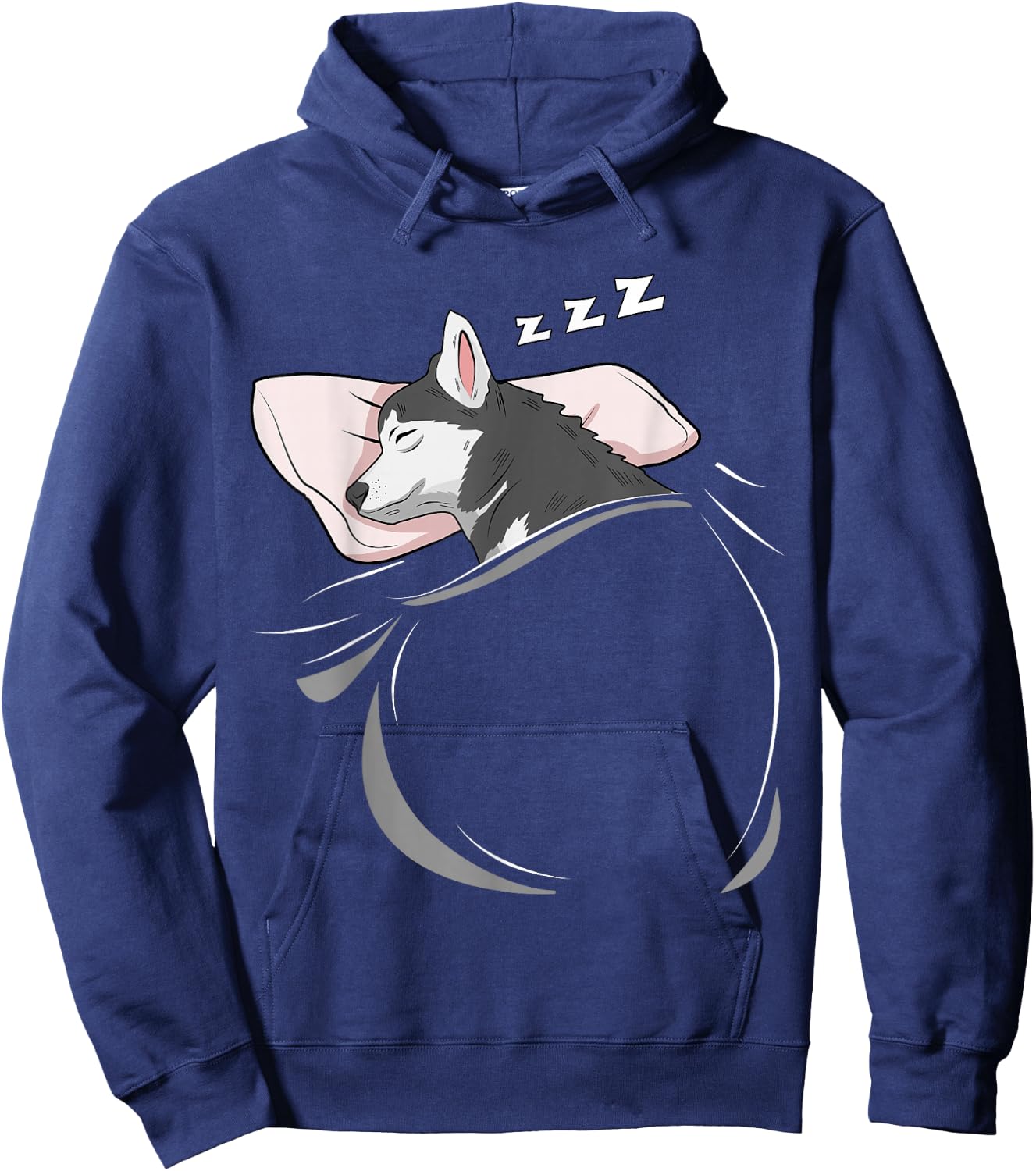 Husky Sleeping Animal Pajamas Nap PJs Outfit Gift Husky Hoodie - Hoodie | Navy