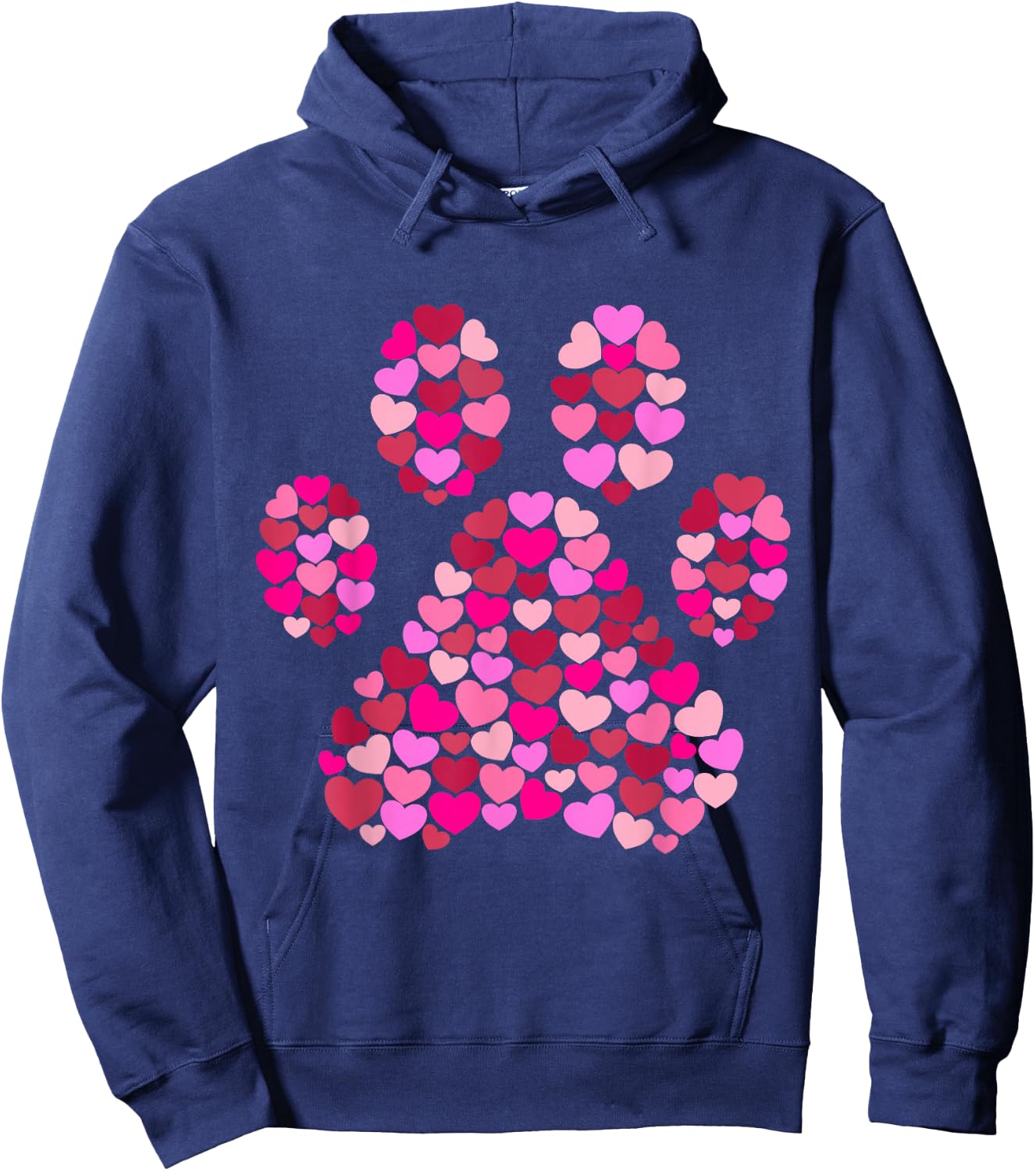 Paw Print Hearts Dog Lover Gift Men Women Girls Kids Hoodie - Hoodie | Navy