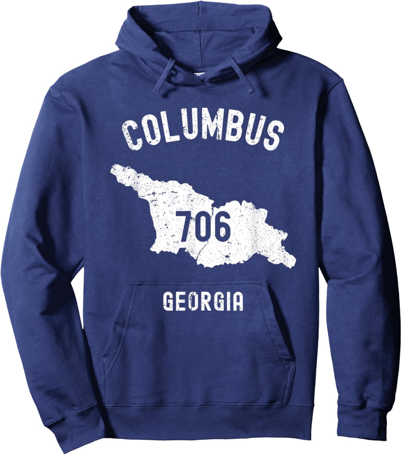 Columbus Georgia GA 706 Vintage Athletic Style Hoodie - Hoodie | Navy
