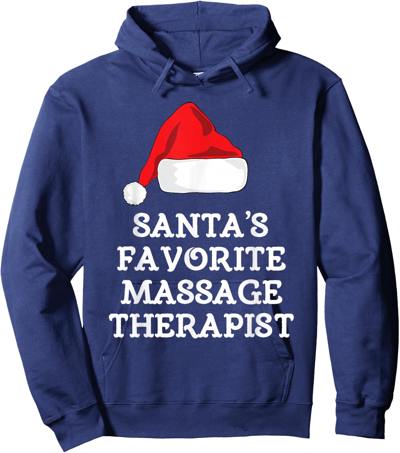Santa's Favorite Massage Therapist Christmas Hat Therapy Hoodie - Hoodie | Navy