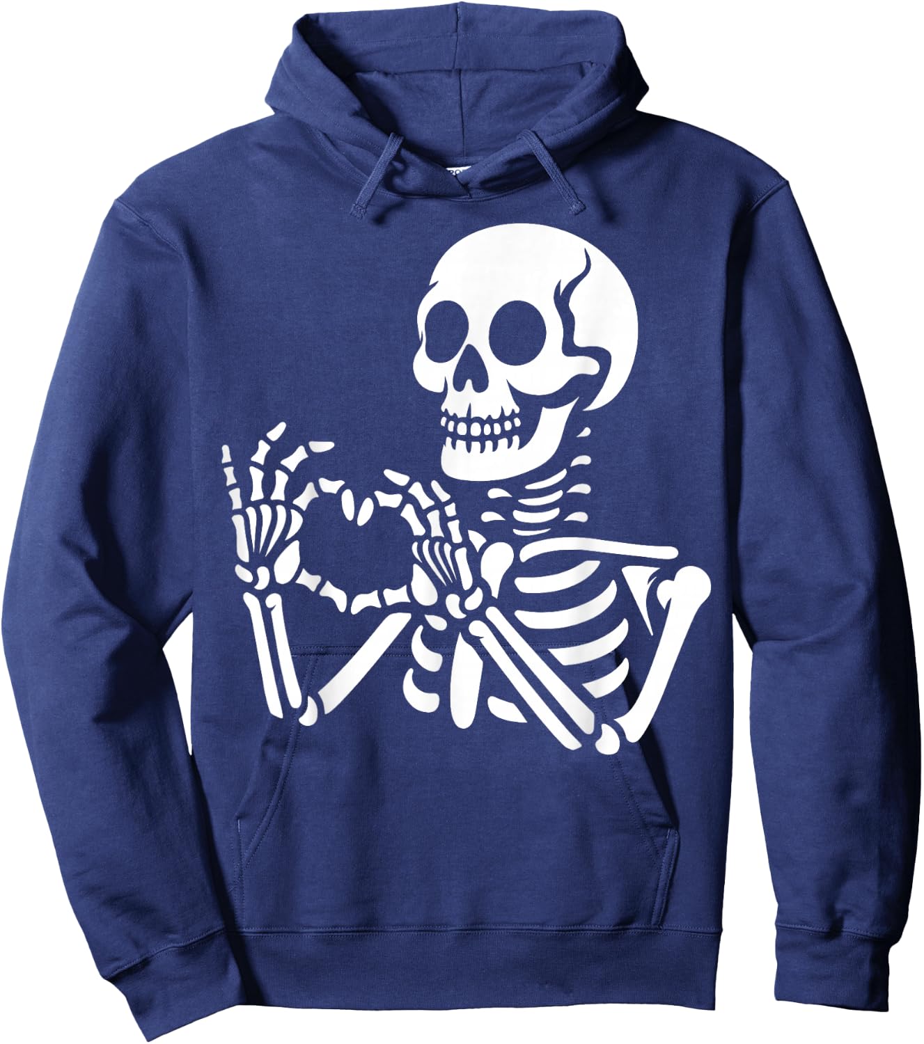 Skeleton Hands Heart Sign Retro Halloween Skeleton Hand Sign Hoodie - Hoodie | Navy