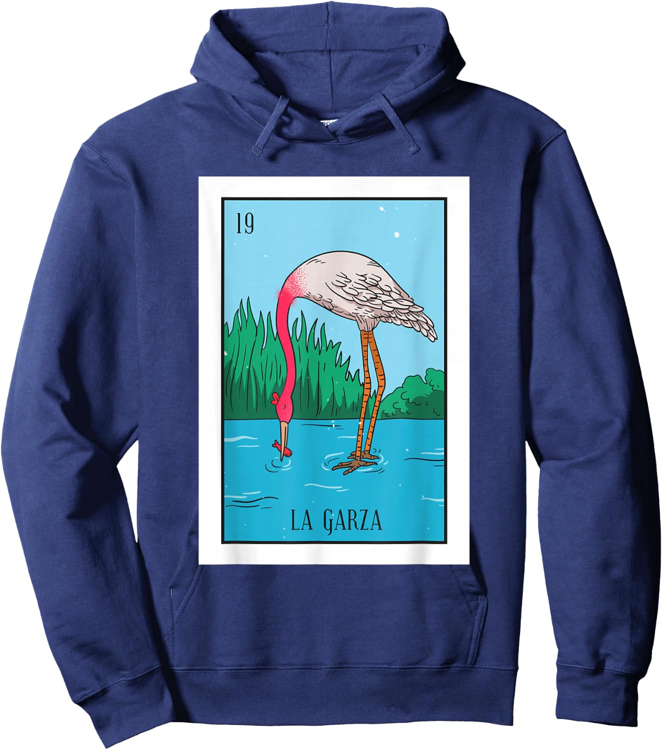 La Garza Lottery Card Gift Heron Card Mexican Lottery Hoodie - Hoodie | Navy