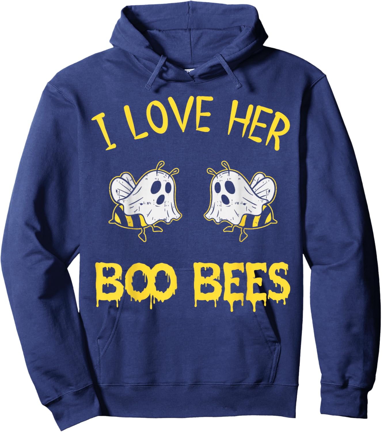 I Love Her Boo Bees Couples Halloween Adult Costume His Men Hoodie - Hoodie | Navy