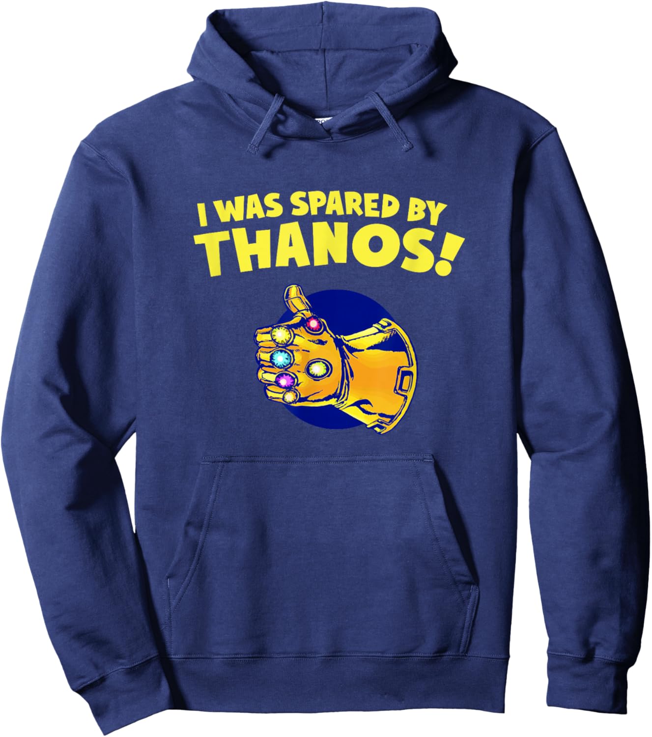 Marvel Comics Retro Classic I Was Spared By Thanos! Logo Hoodie - Hoodie | Navy