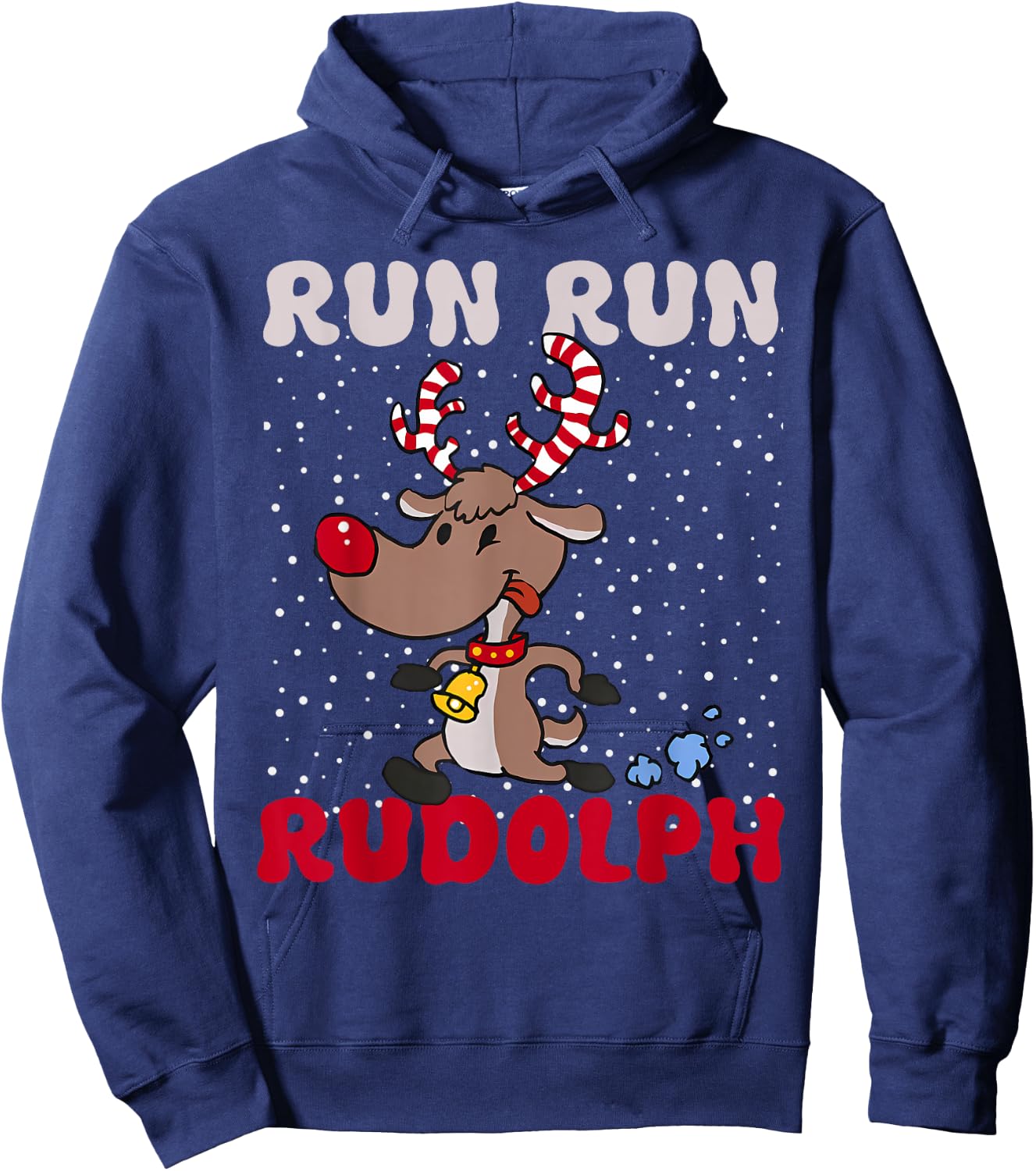Cute Rudolph Christmas for Holiday Run Hoodie - Hoodie | Navy