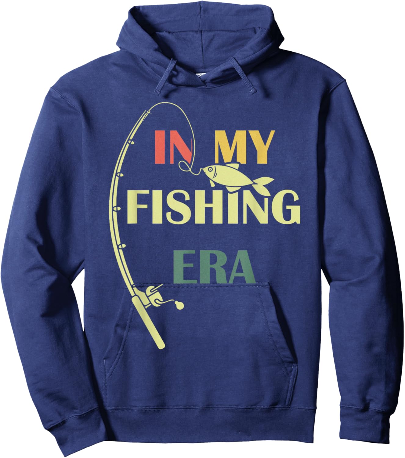 In My Fishing Era Fisherman Fishing Lover Bass Fish Funny Hoodie - Hoodie | Navy