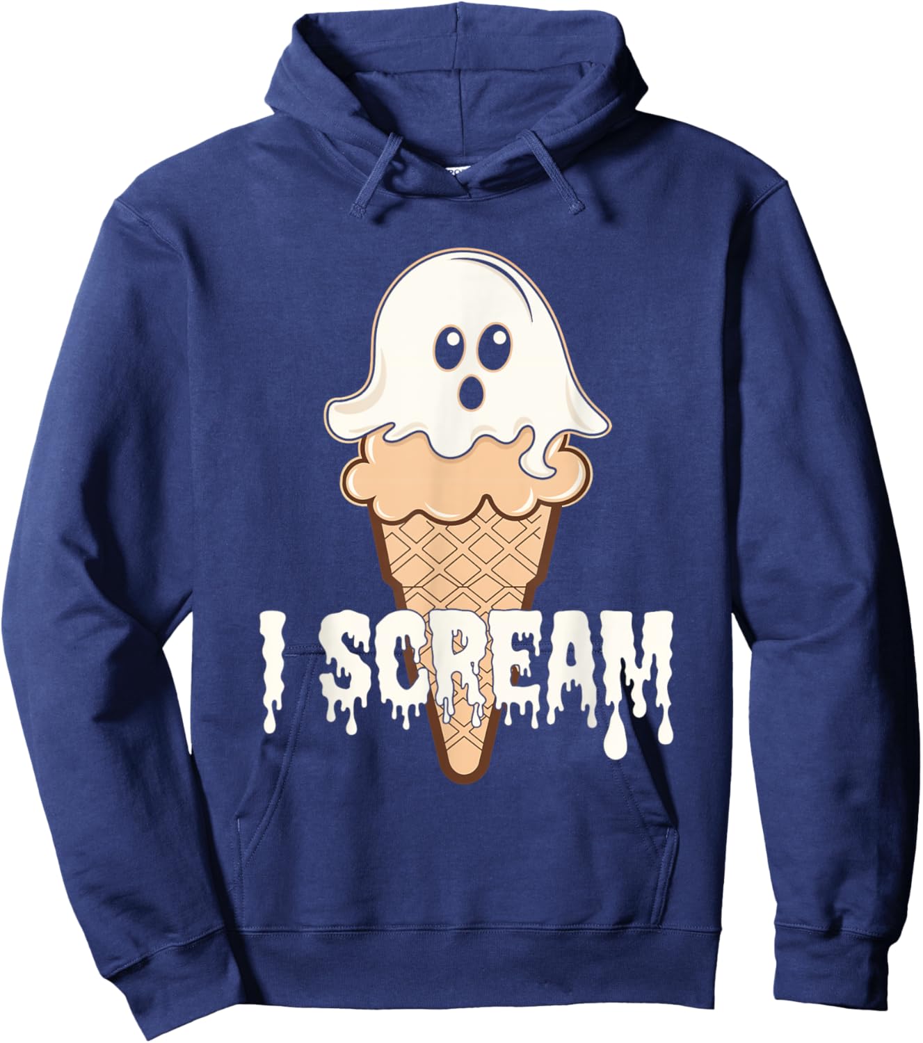 I Scream Ice Cream Ghost Halloween Costume Spooky Hoodie - Hoodie | Navy