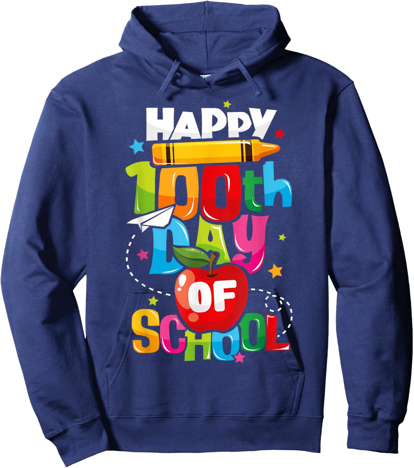 100th Day of School Teachers Kids Child Happy 100 Days Hoodie - Hoodie | Navy