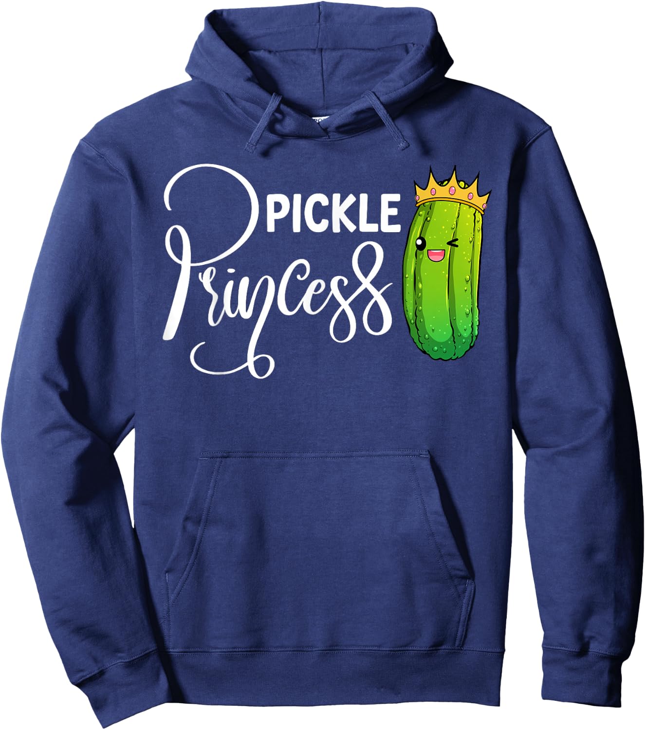 Cool Pickle Princess Art Girls Dill Pickle Novelty Hoodie - Hoodie | Navy