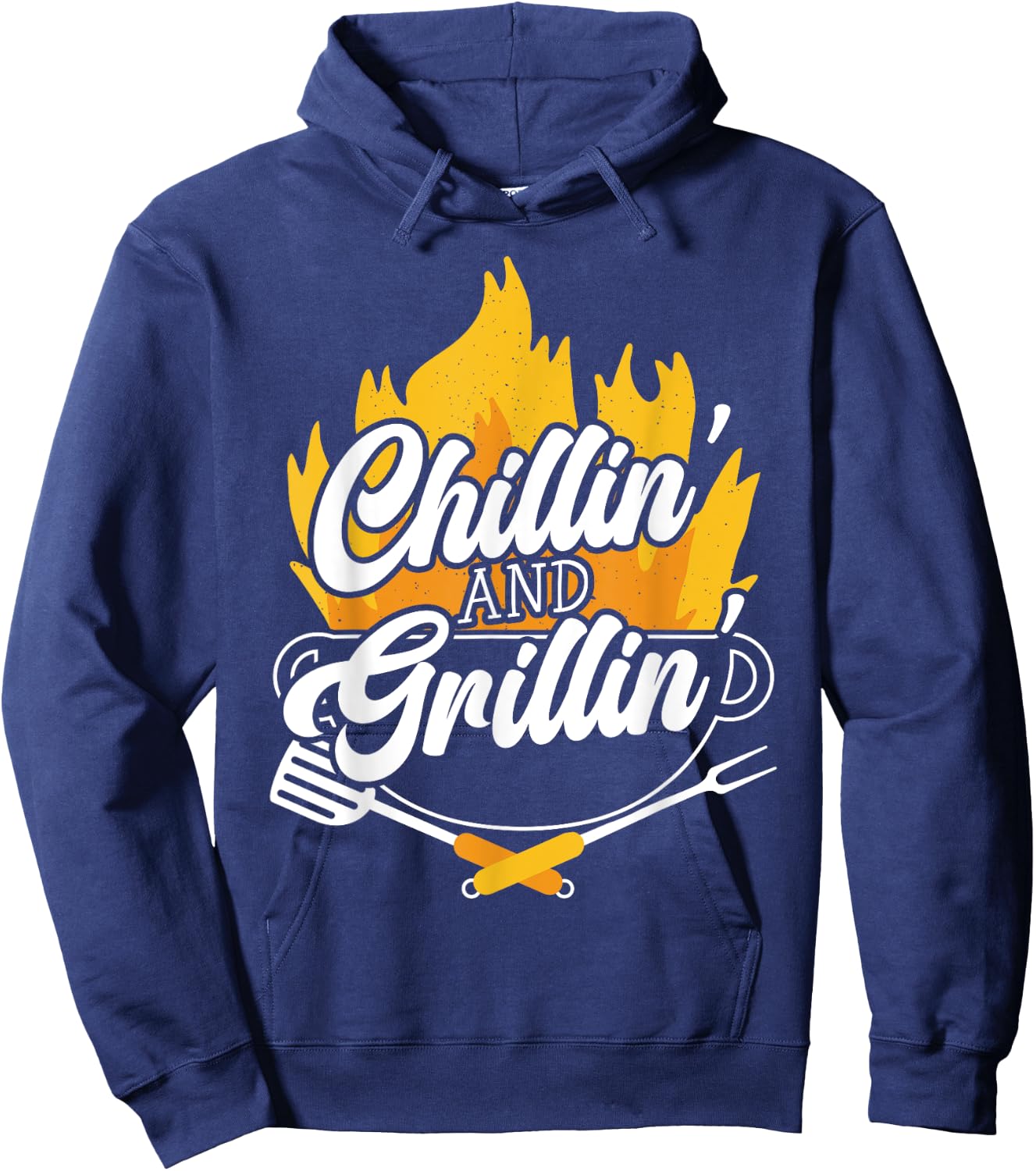 Chillin' And Grillin' BBQ Grillmaster Barbecue Hoodie - Hoodie | Navy