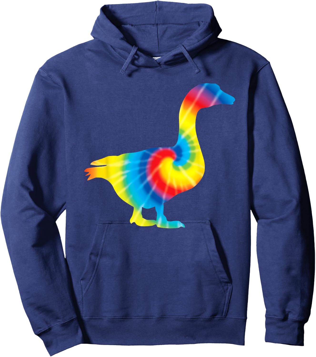 Tie Dye Goose Rainbow Print Waterfowl Hippie Peace Gift Hoodie - Hoodie | Navy