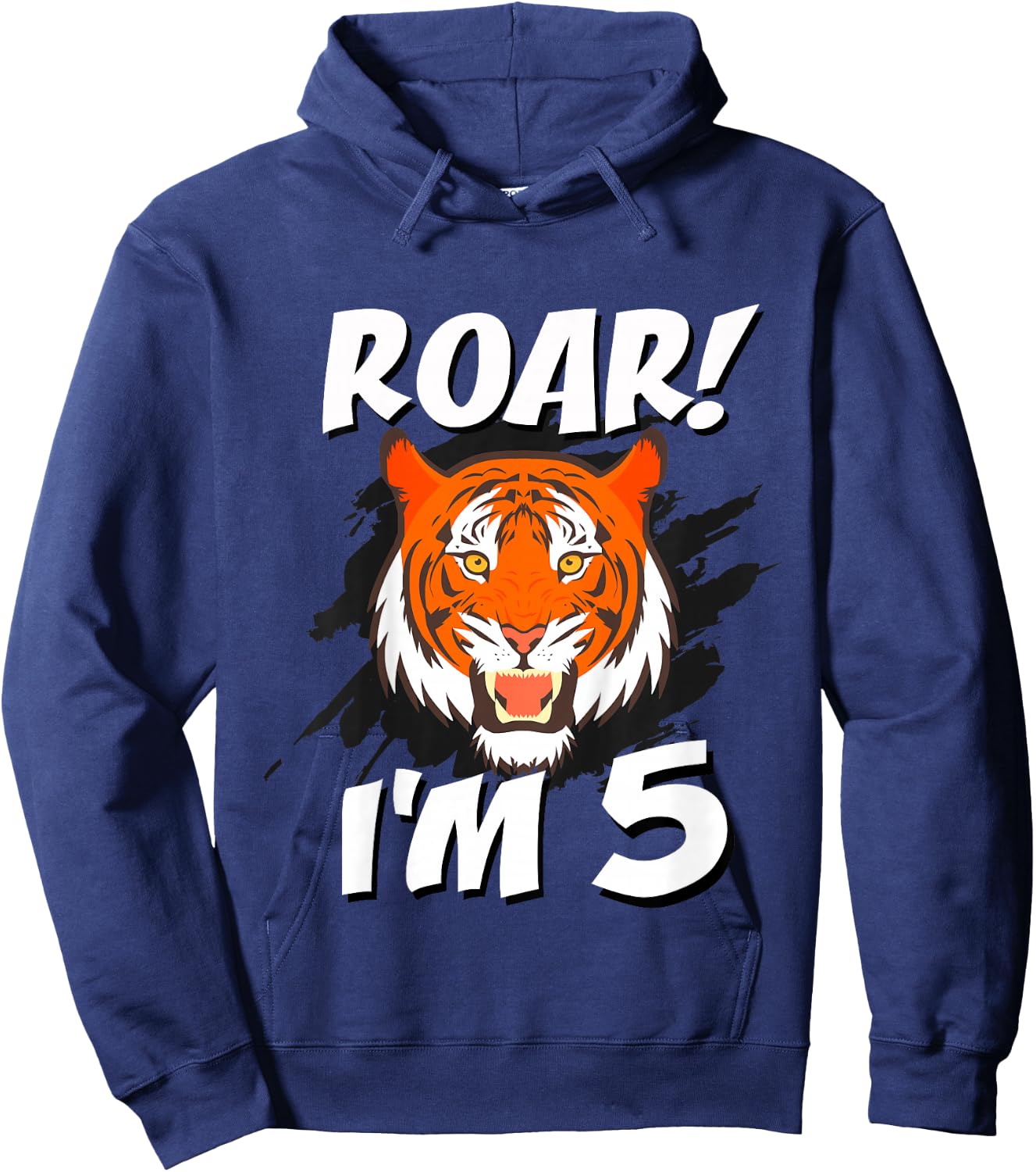 5 Year Old Tiger Birthday Party Tigers Roar Safari 5th Gift Hoodie - Hoodie | Navy