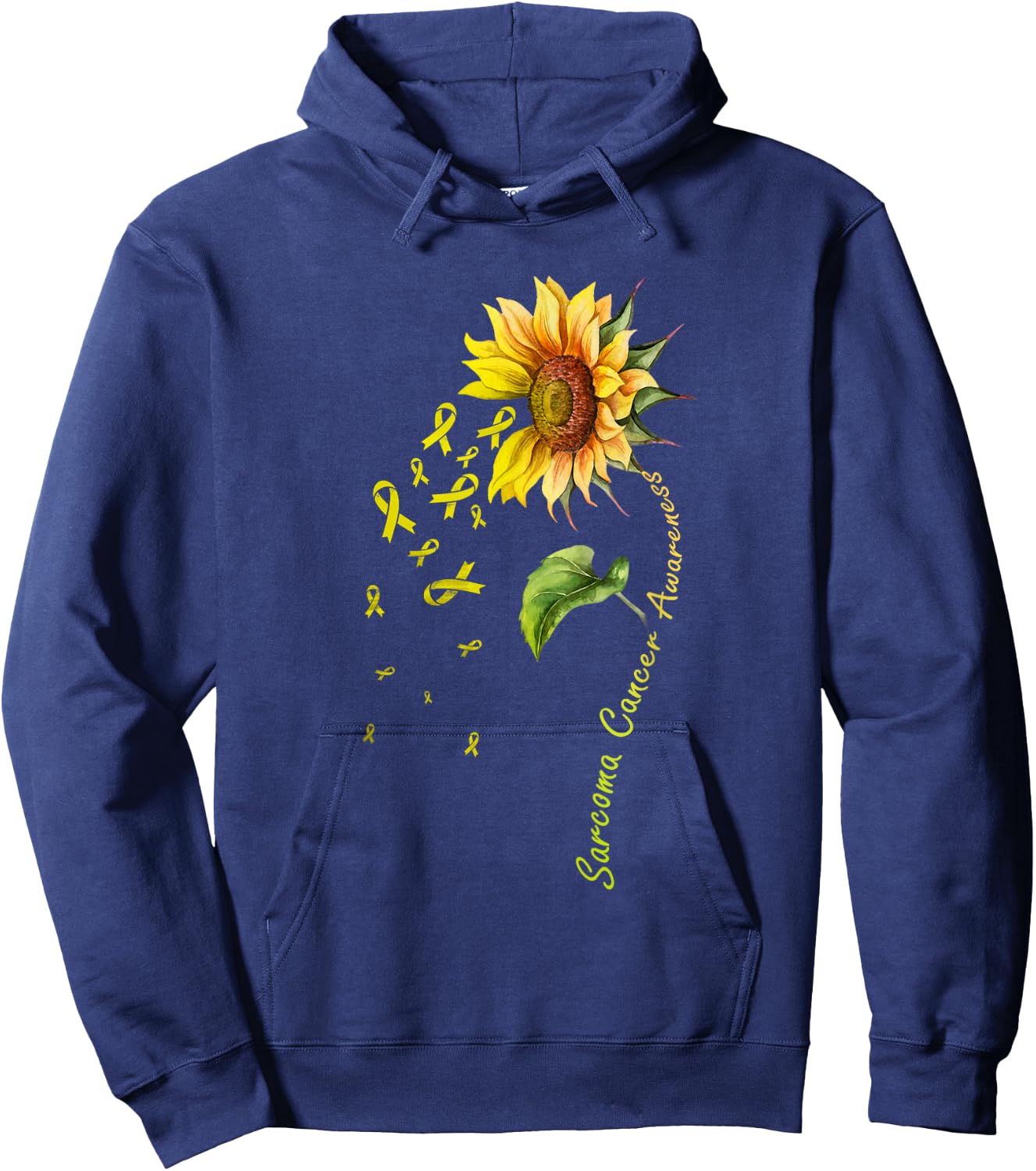 Sarcoma Cancer Awareness Sunflower Shirt Hoodie - Hoodie | Navy
