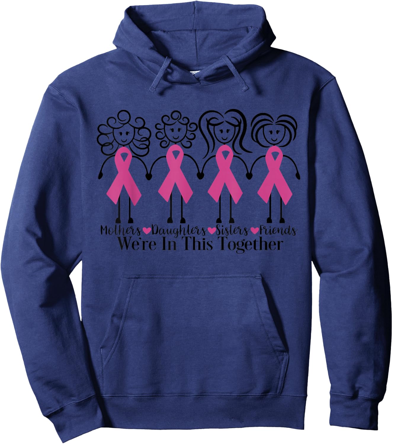 We Are In Together Family Friends Breast Cancer Awareness Hoodie - Hoodie | Navy