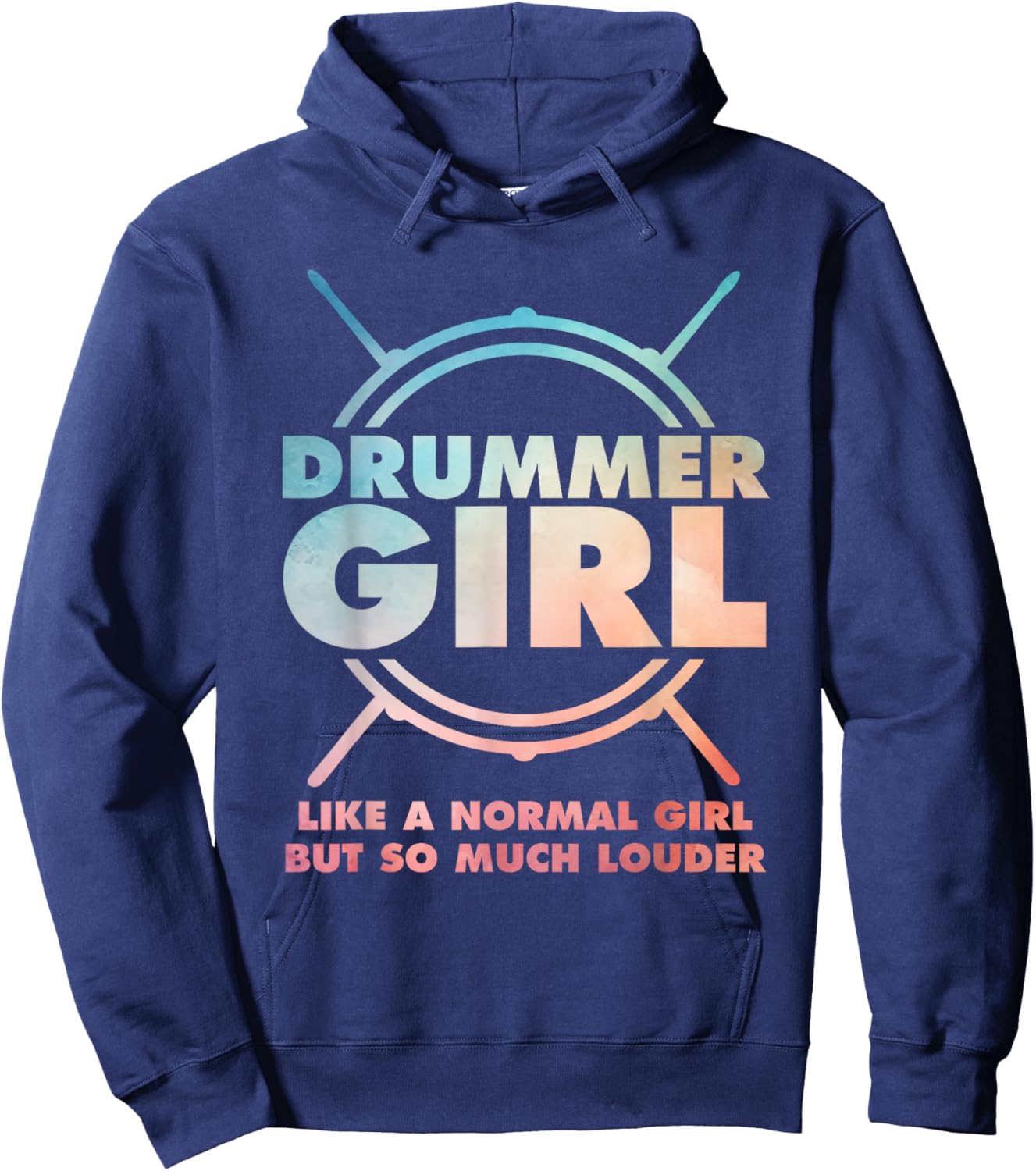 Best Drummer Girl Art Drumming Percussion Drumsd Hoodie - Hoodie | Navy