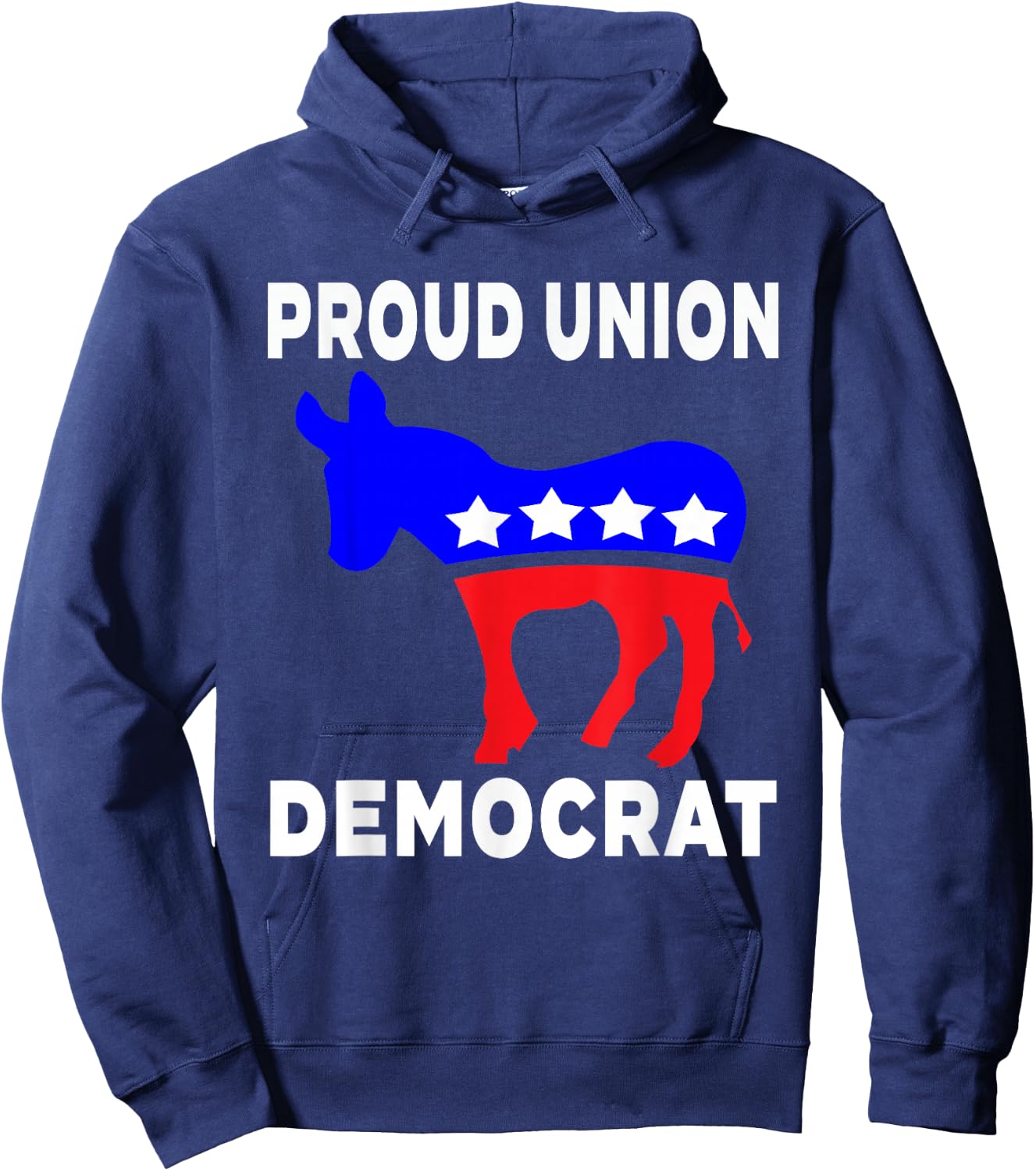 Democrat Party Donkey Proud Union Member With USA Flag Women Men Hoodie - Hoodie | Navy