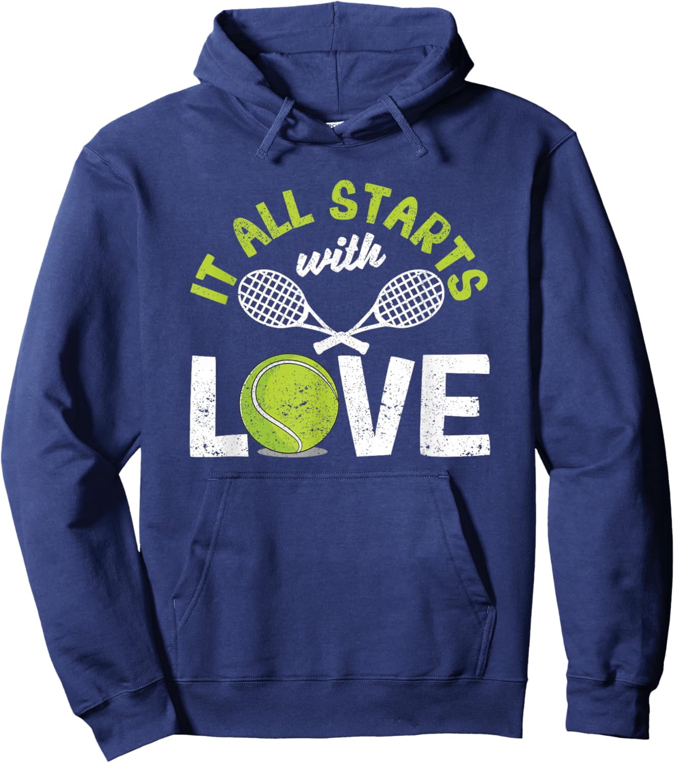 It All Starts with Love Tennis Funny Sports Racket Player Hoodie - Hoodie | Navy
