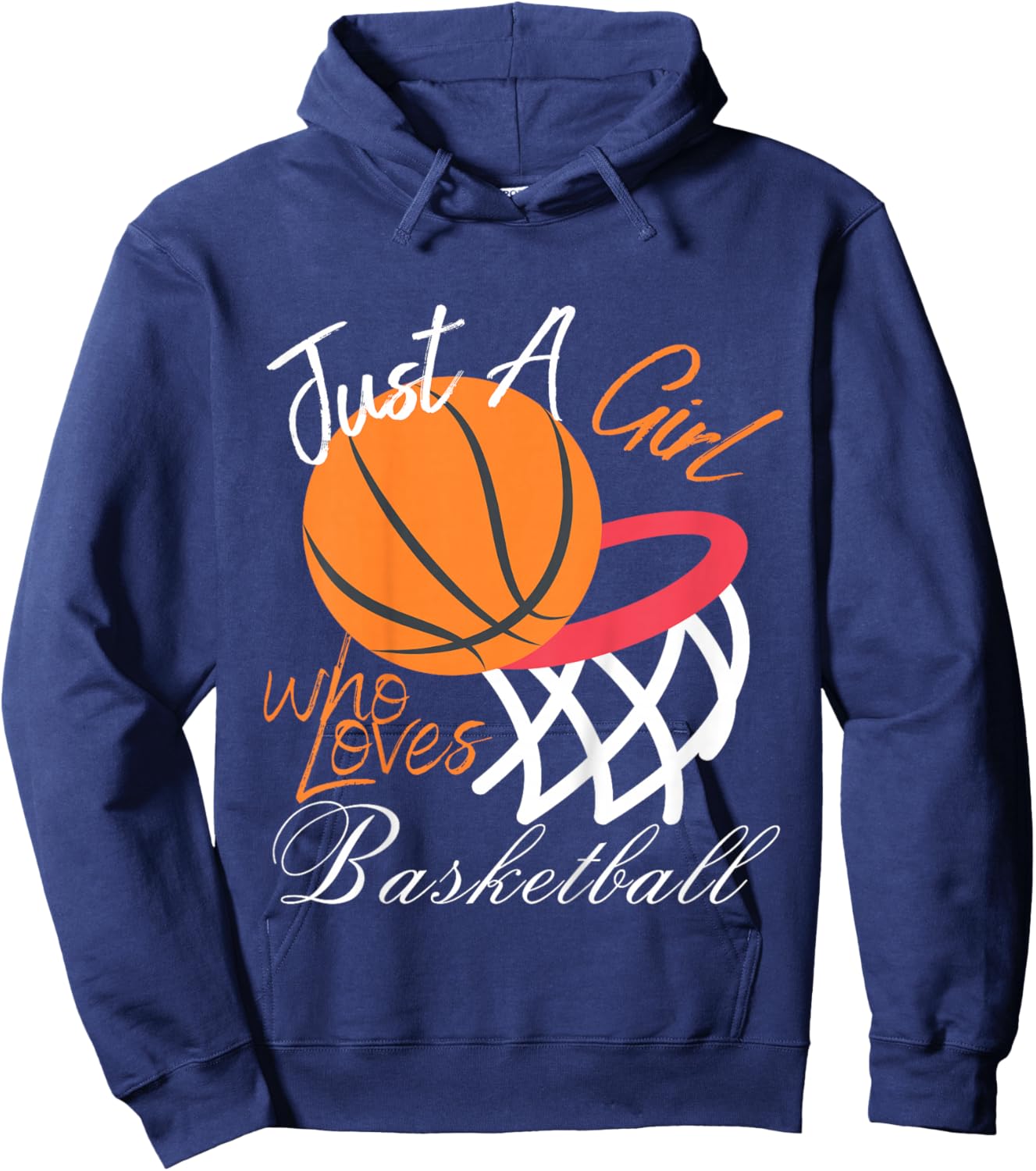 Kids Just A Girl Who Loves Basketball Funny Basketball Girls Hoodie - Hoodie | Navy