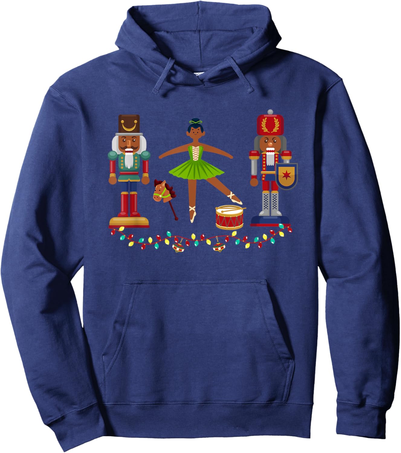 Funny African American Nutcracker Christmas Ballet Dancer Hoodie - Hoodie | Navy
