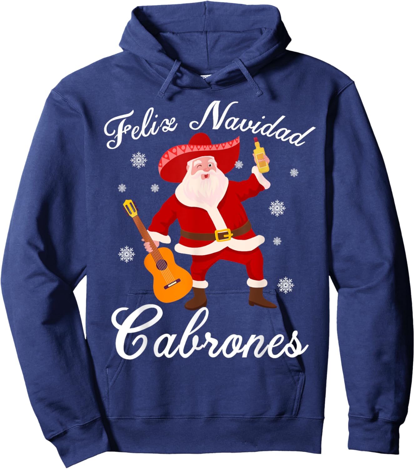 Funny Mexican Santa Christmas Feliz Navidad Cabrones Hoodie - Hoodie | Navy