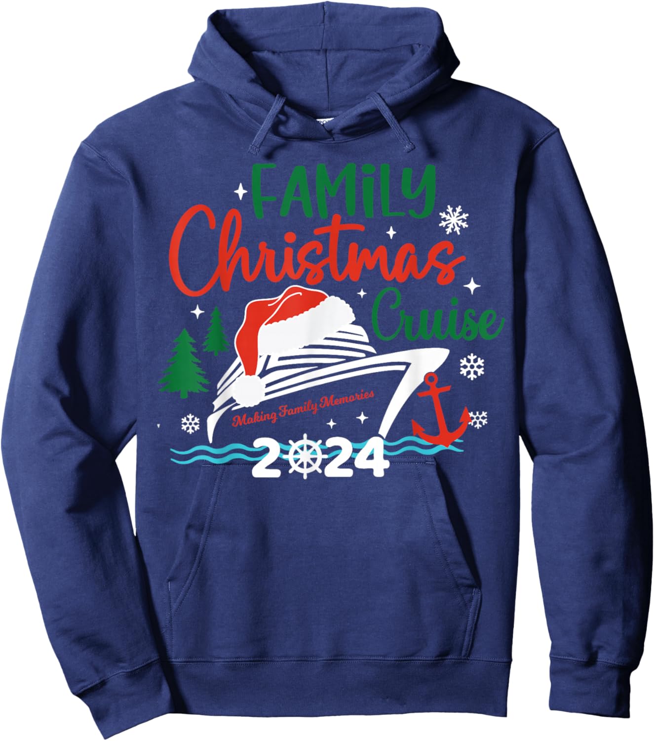 Family Christmas Cruise 2024 Merry Cruisemas Xmas Matching Hoodie - Hoodie | Navy