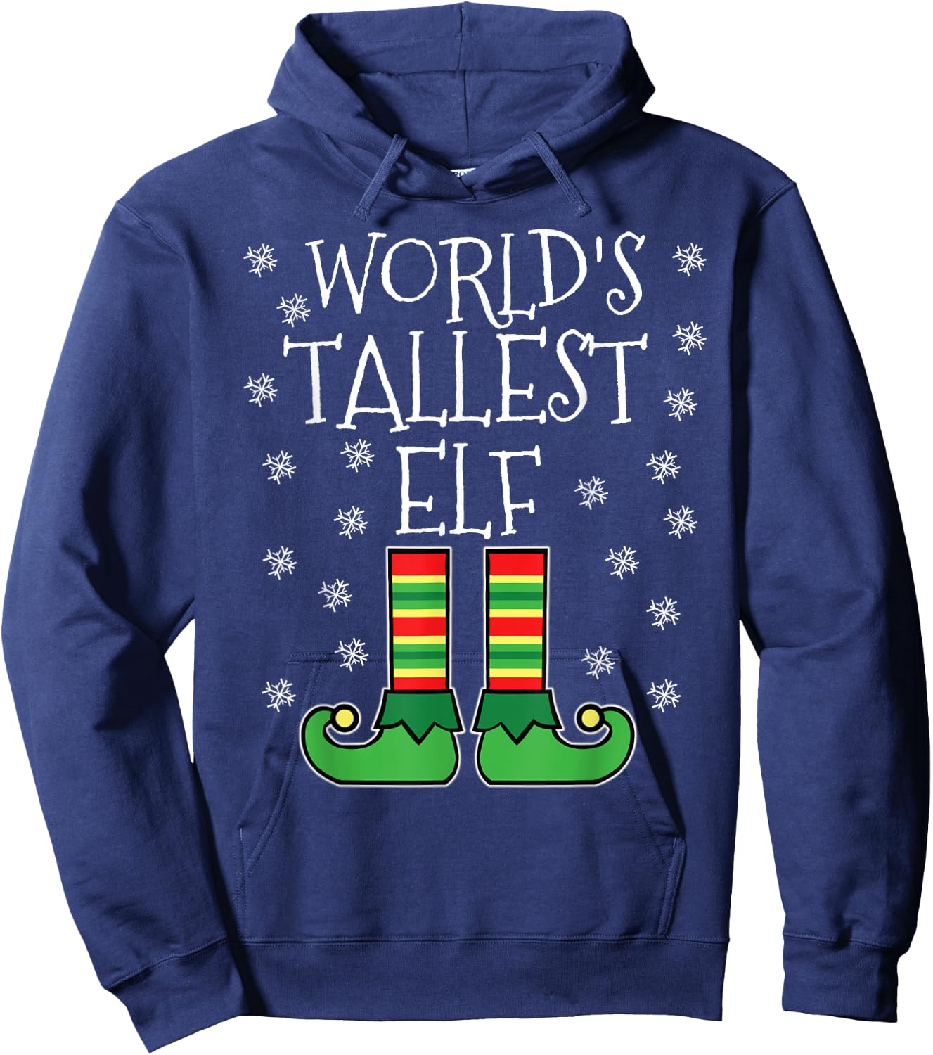 World's Tallest Elf Matching Family Group Christmas Couples Hoodie - Hoodie | Navy