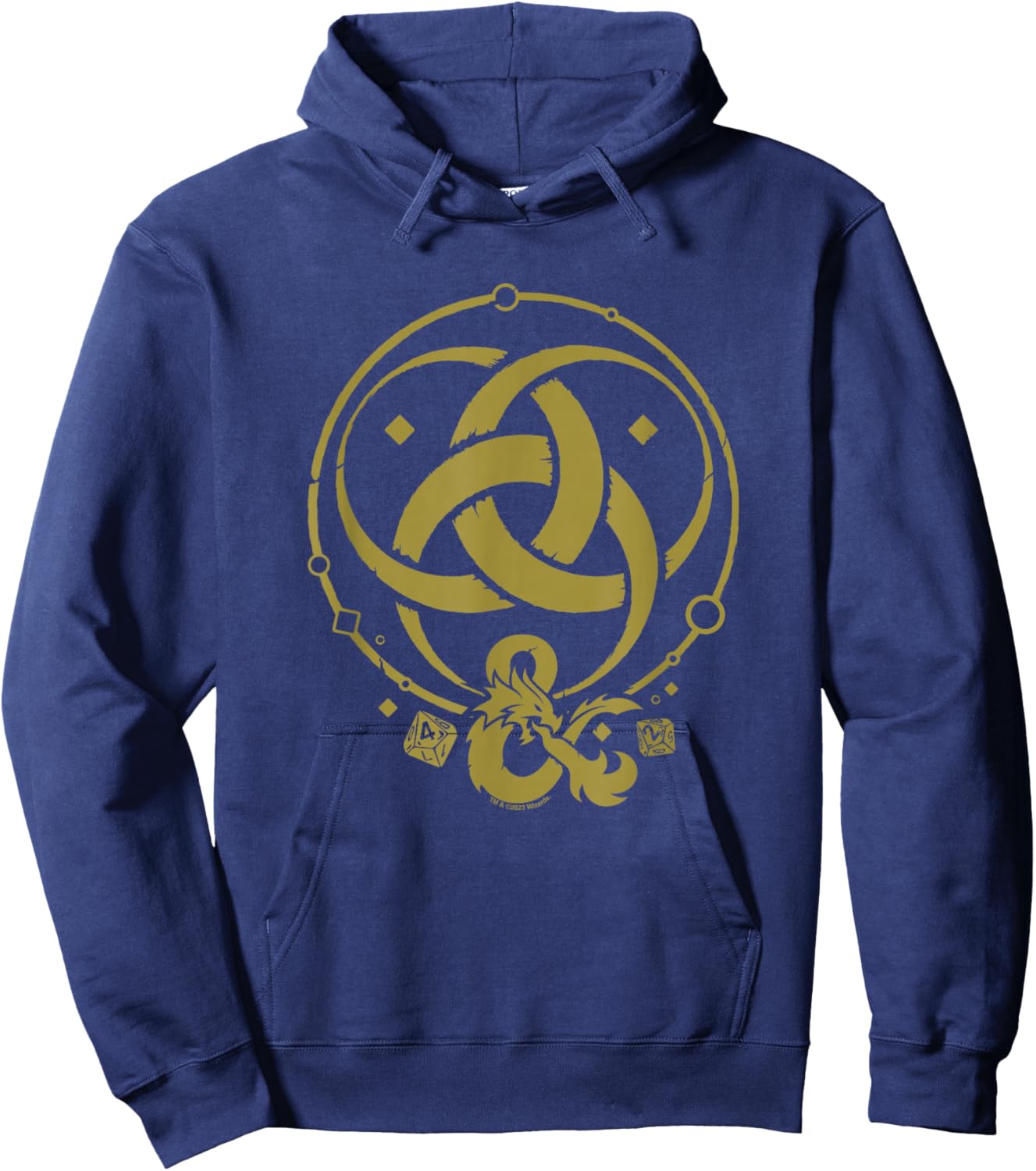 Dungeons & Dragons 50th Anniversary Gold Flame Vintage Logo Hoodie - Hoodie | Navy