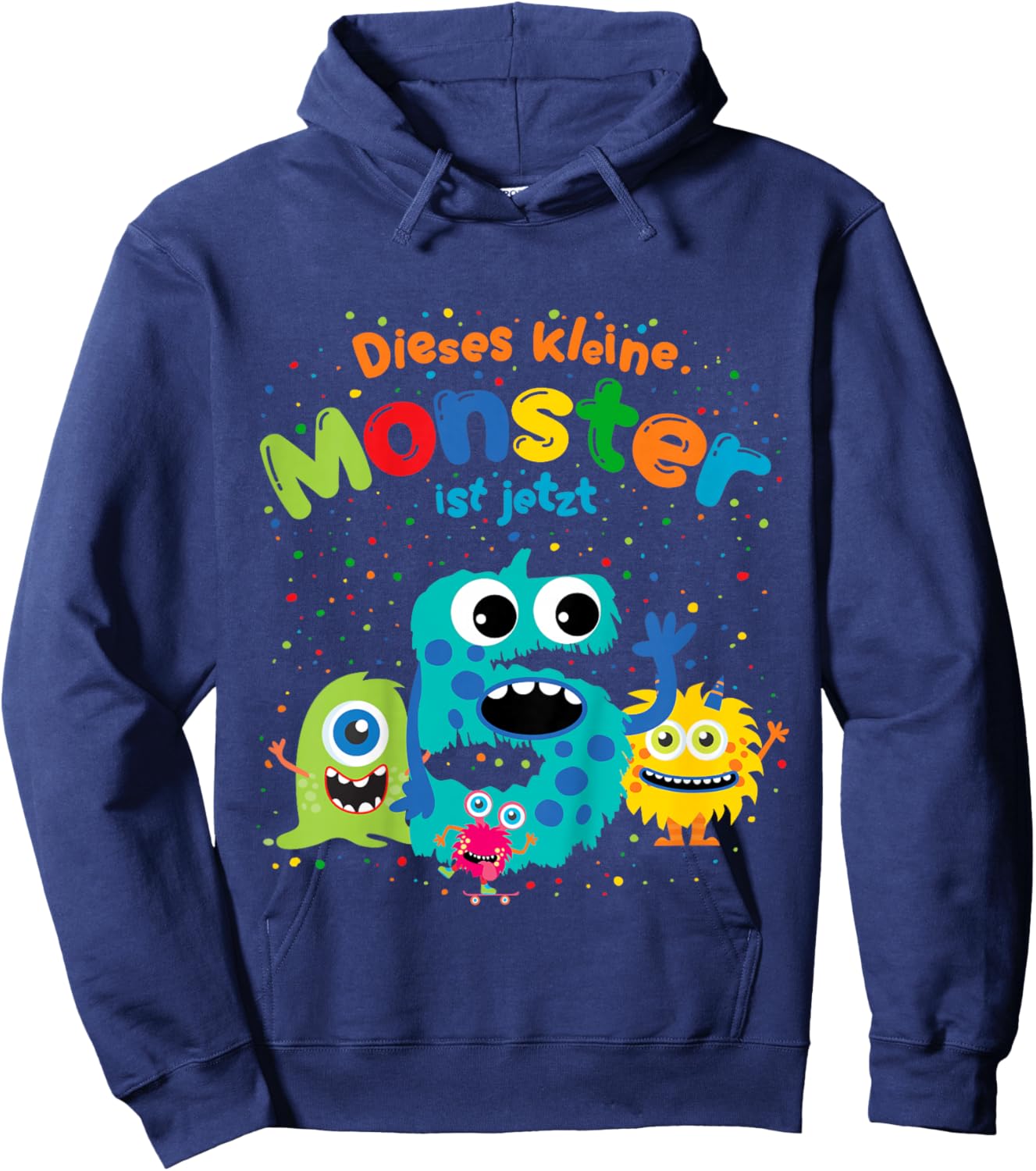Lustiges, süßes Monster Geburtstagsshirt, fünfter Geburtstag Hoodie - Hoodie | Navy
