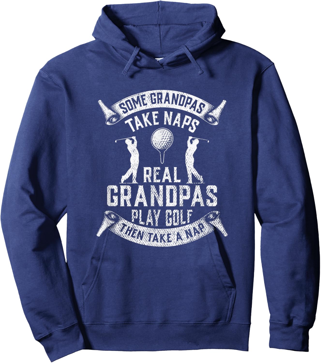 Real Grandpas Play Golf Grandpa Golfer Dad Funny Gift Hoodie - Hoodie | Navy