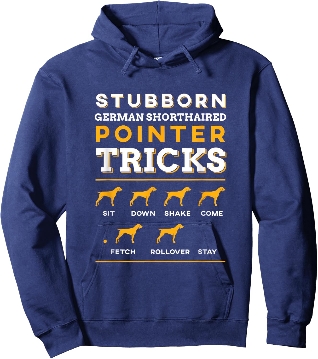 German Shorthair Pointer Funny | Dog Silhouette | Small Hoodie - Hoodie | Navy