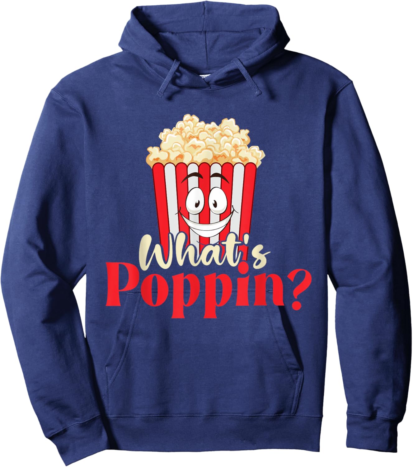 What's Poppin - Popcorn Lover Caramel Corn Hoodie - Hoodie | Navy