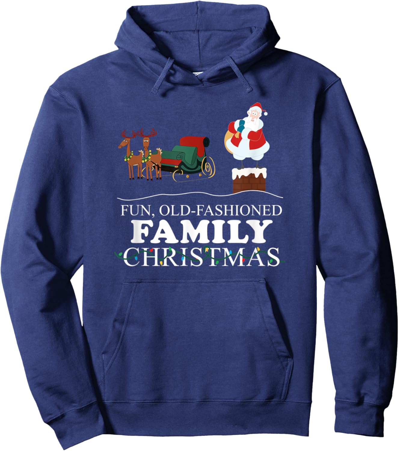Retro Santa Fun Old Fashioned Family Christmas Hoodie - Hoodie | Navy