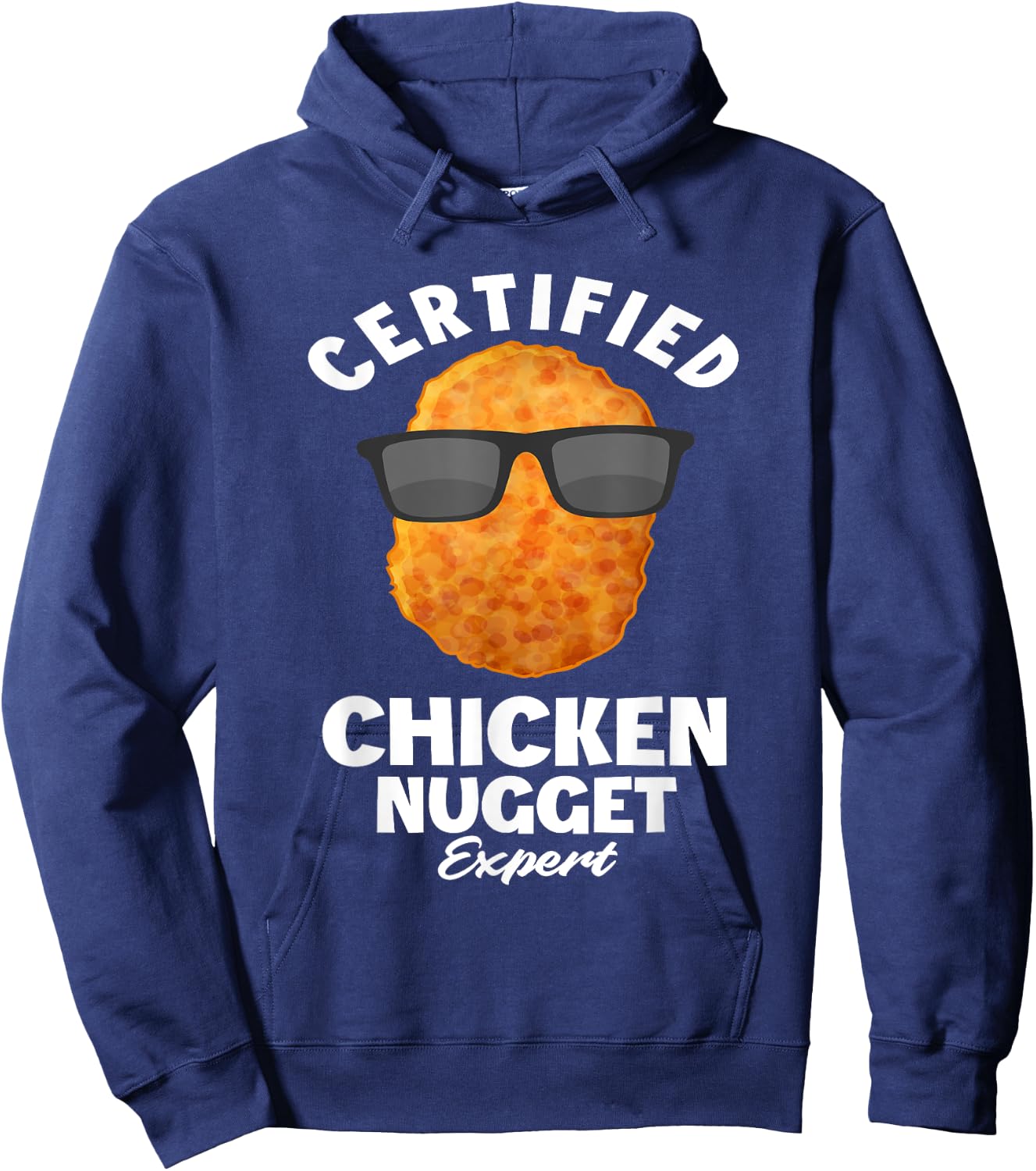 Funny Chicken Nuggets Gift Sayings Gifts - Certified Chicken Nugget Expert - Kids Chicken Nugget - Black - Small - Short Sleeve - Classic Fit - Cotton, Polyester Hoodie - Hoodie | Navy