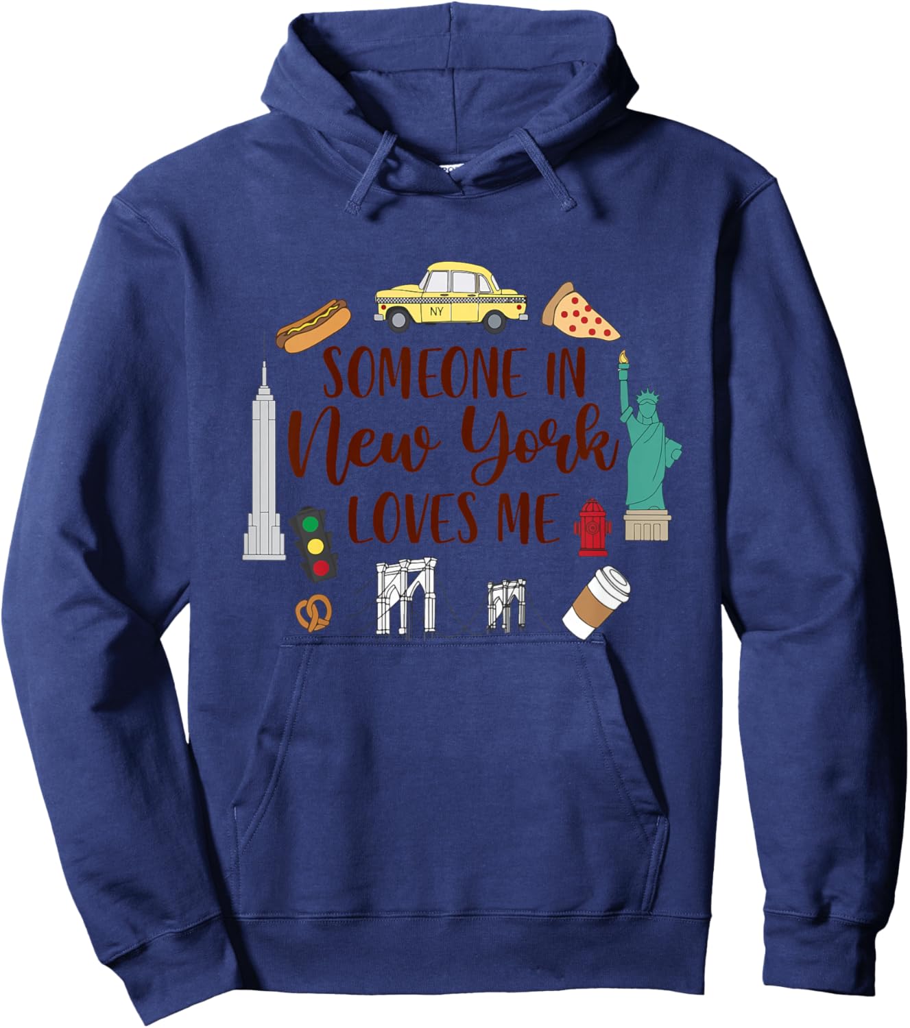 Kids New York Baby New York Travel Someone In New York Loves Me Hoodie - Hoodie | Navy