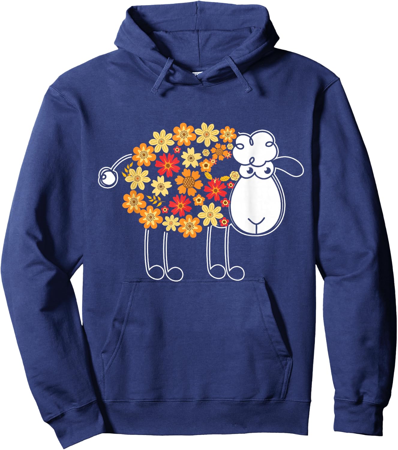 Funny Flower Sheep Design for Farming Lovers Hoodie - Hoodie | Navy