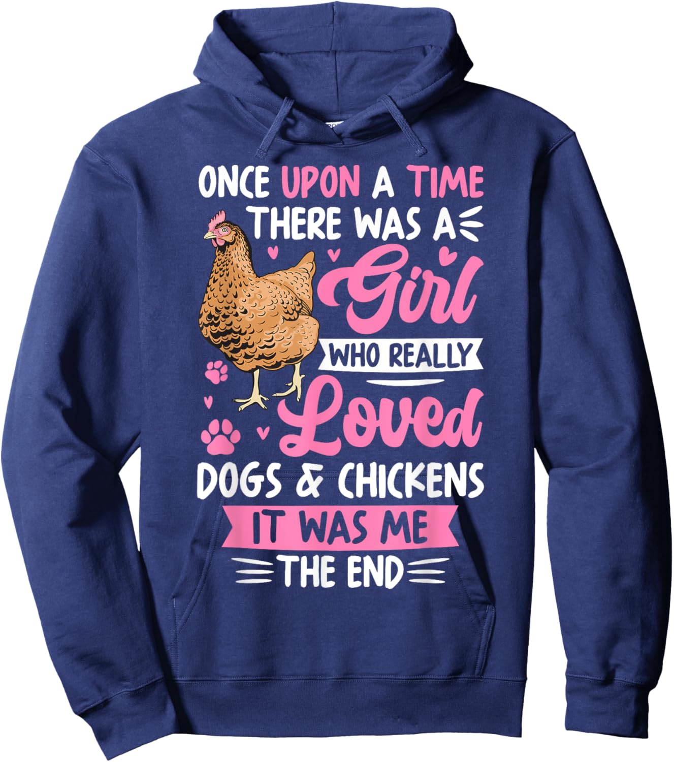 Women Chicken Shirt For Girls Chicken Dog Lover Farmer Kids Hoodie - Hoodie | Navy