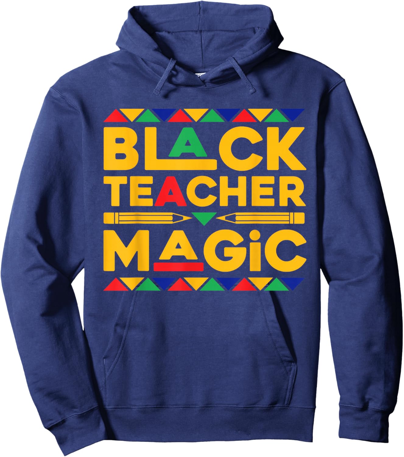 Black Teacher Magic Melanin African Teacher Black History Hoodie - Hoodie | Navy