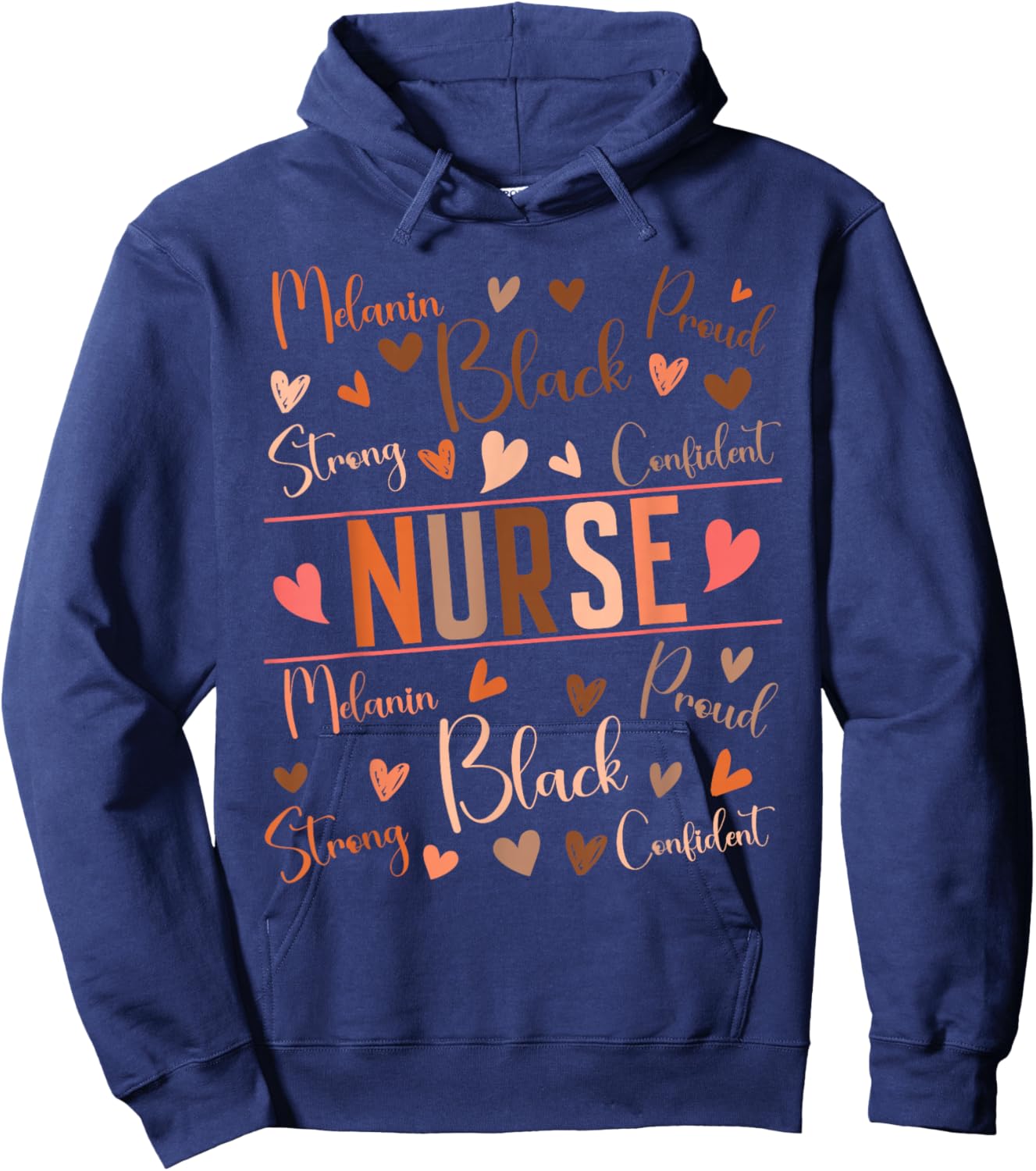Nurse Black History Month African American Nursing Scrub Hoodie - Hoodie | Navy