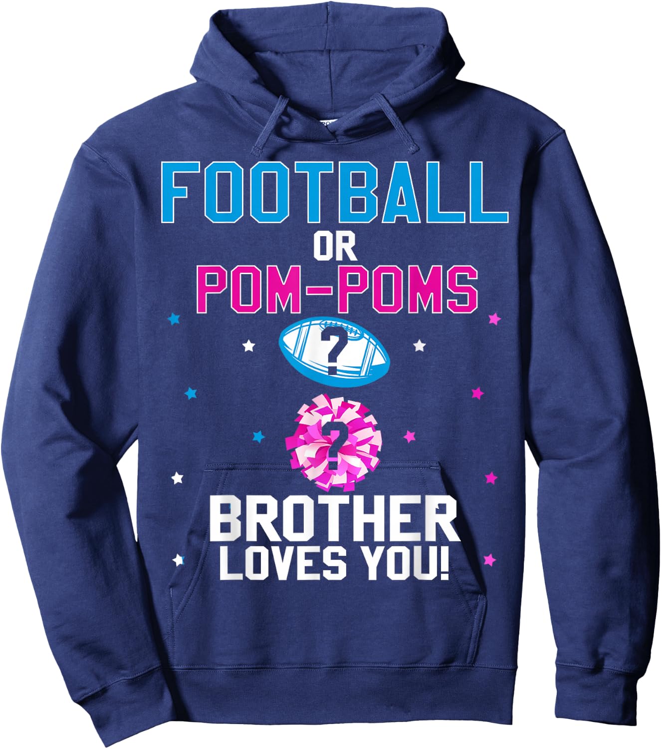 Football or Pom Poms Cheerleader Brother Loves You Baby Hoodie - Hoodie | Navy