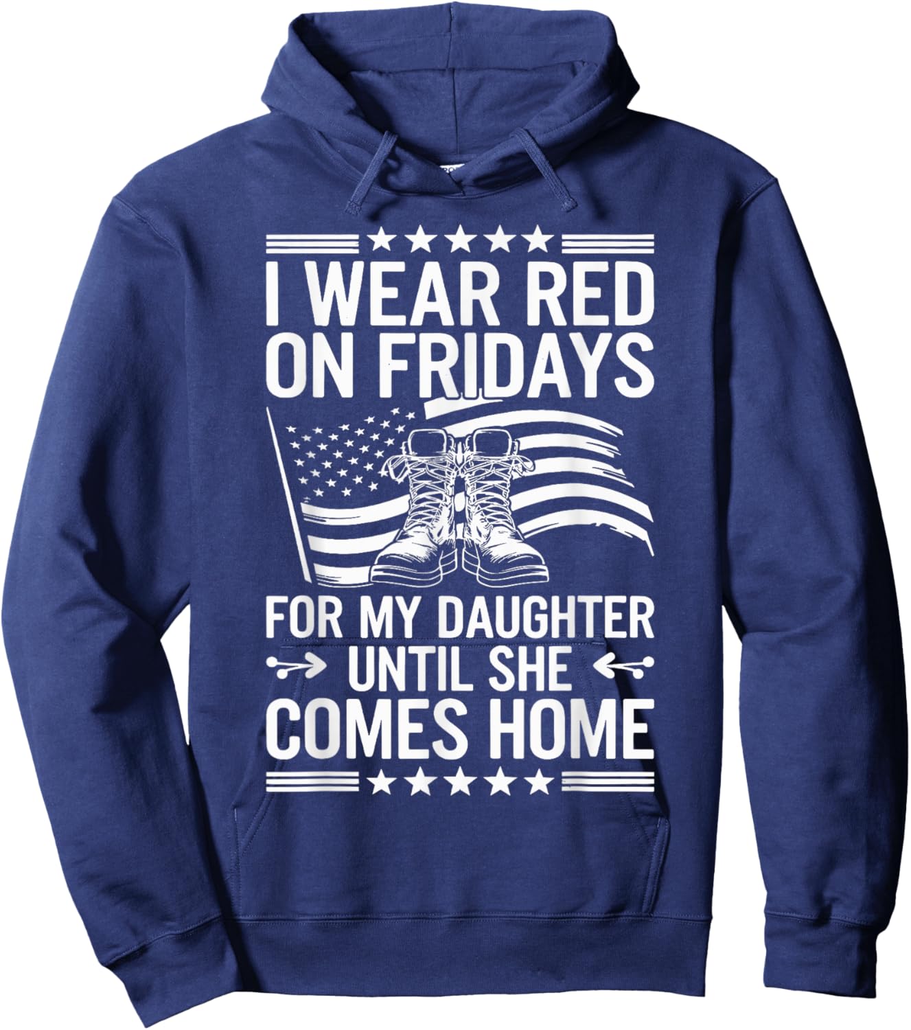 I Wear Red On Fridays For My Daughter Military Mom Dad Hoodie - Hoodie | Navy