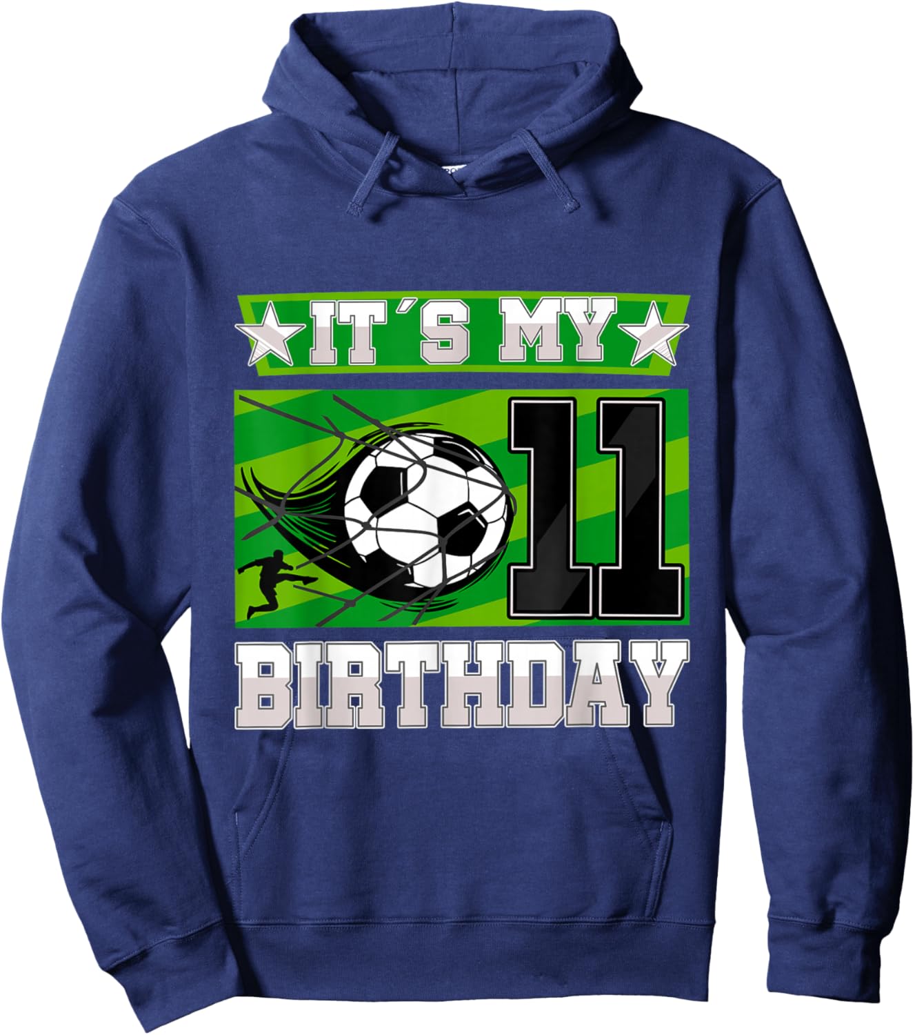 Soccer Birthday Party - 11th Birthday Boy 11 Years Old Hoodie - Hoodie | Navy