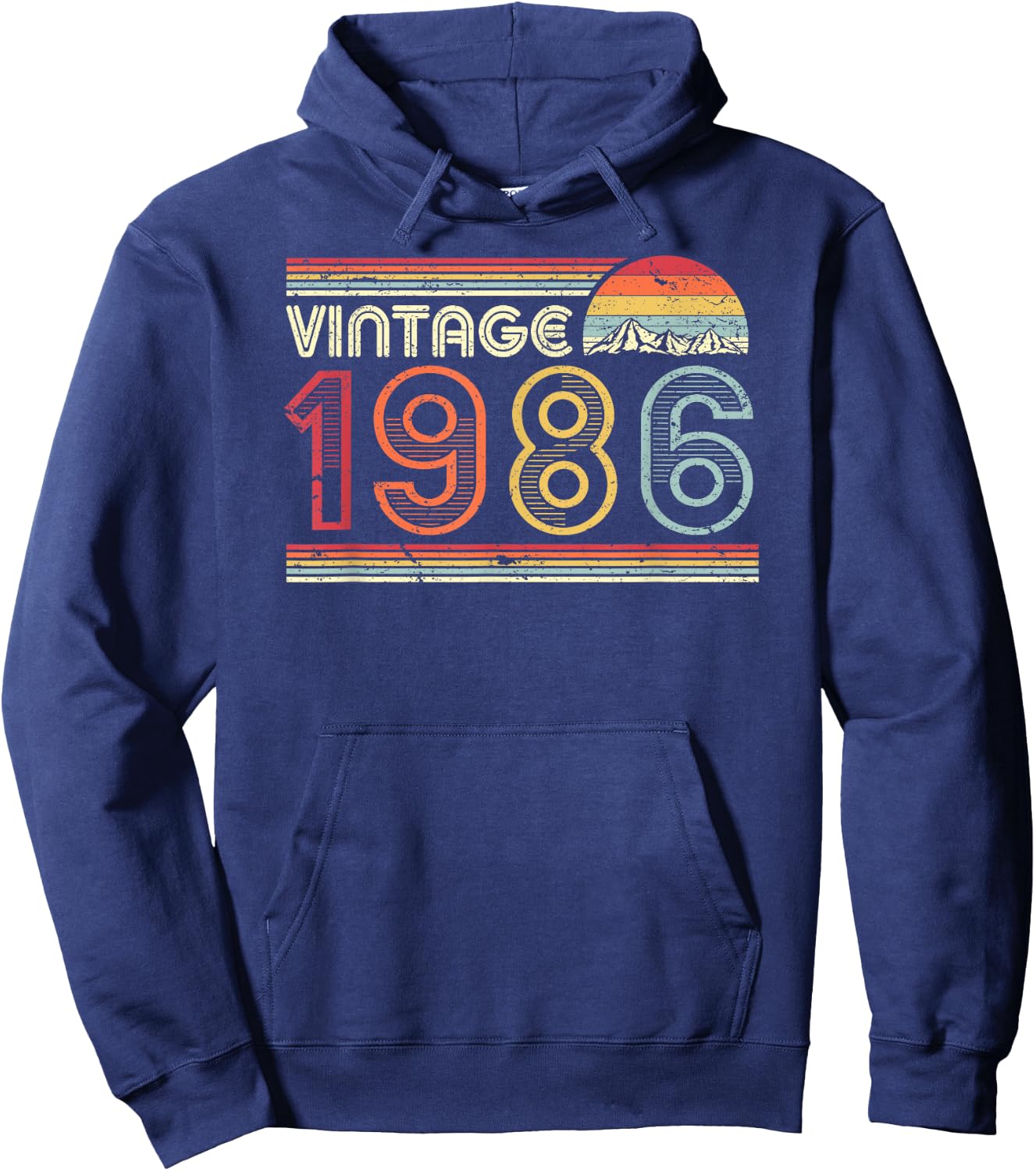 1986 Vintage Shirt, Birthday Gift . Retro Style Hoodie - Hoodie | Navy