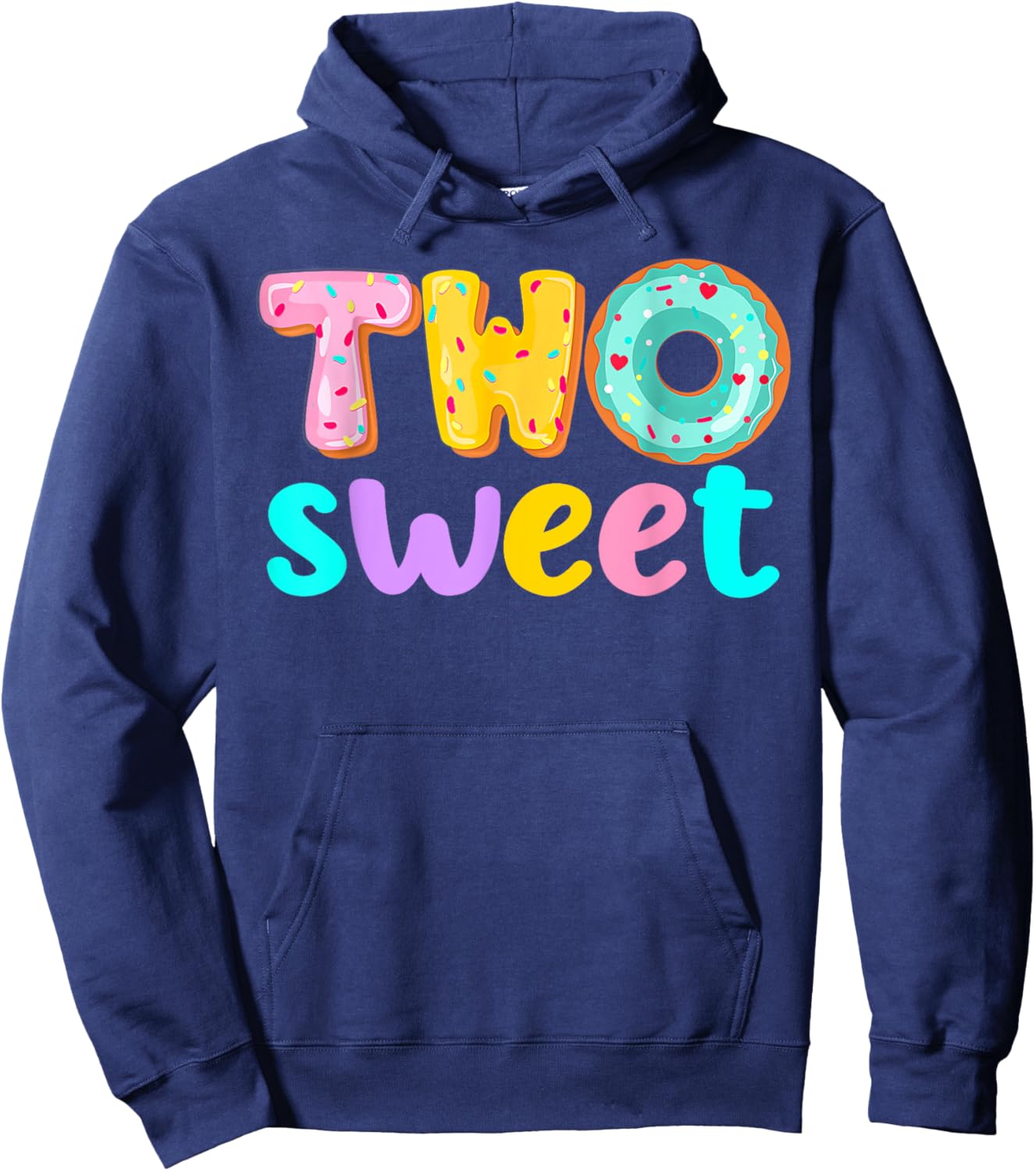 Two Sweet Birthday Girl Donut Birthday Party Theme Family 2 Hoodie - Hoodie | Navy