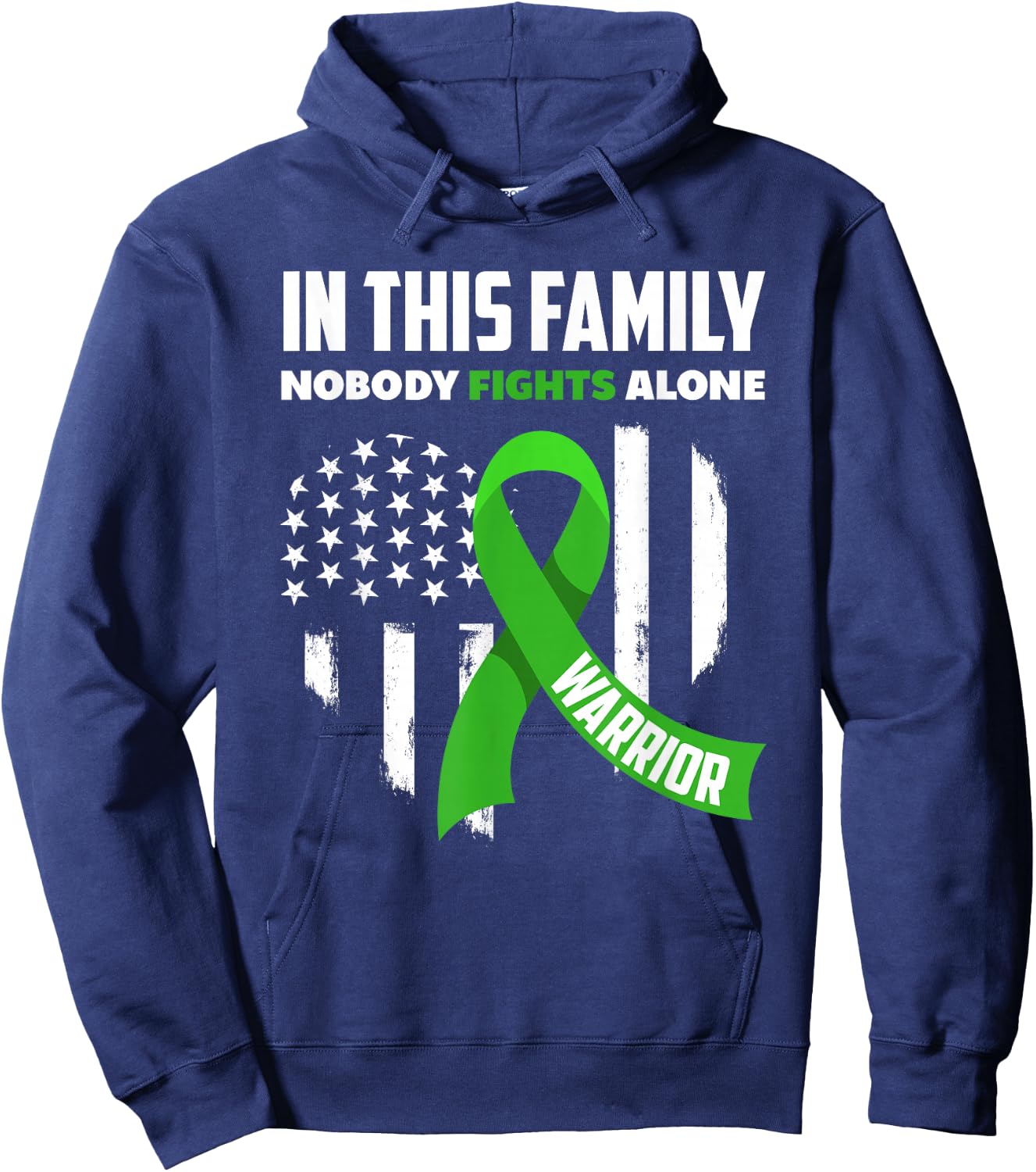 In This Family Nobody Fights Alone Brain Injury Warrior Hoodie - Hoodie | Navy