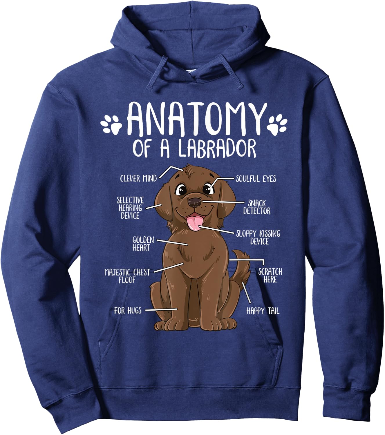 Funny Anatomy Labrador Retriever Chocolate Lab Dog Owner Women Girls Kids Hoodie - Hoodie | Navy