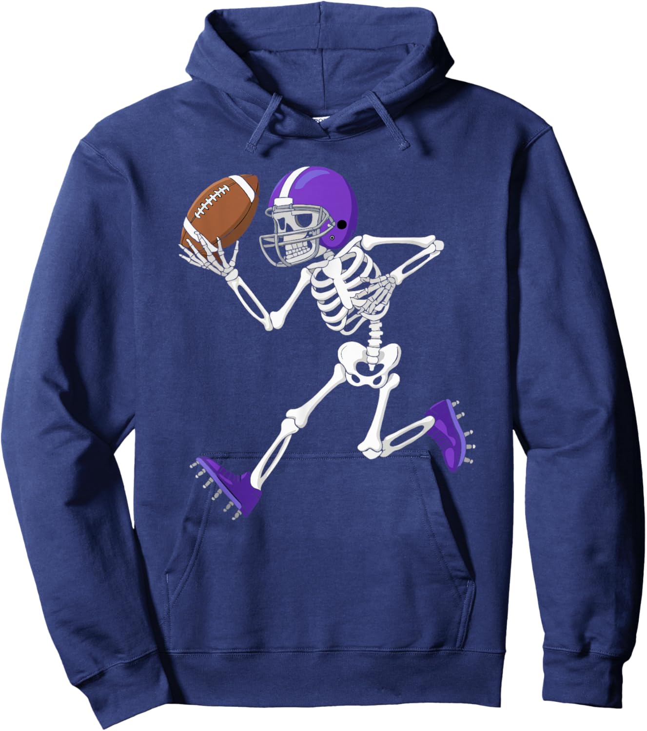 American Football Skeleton Player Funny Halloween Men Boys Hoodie - Hoodie | Navy