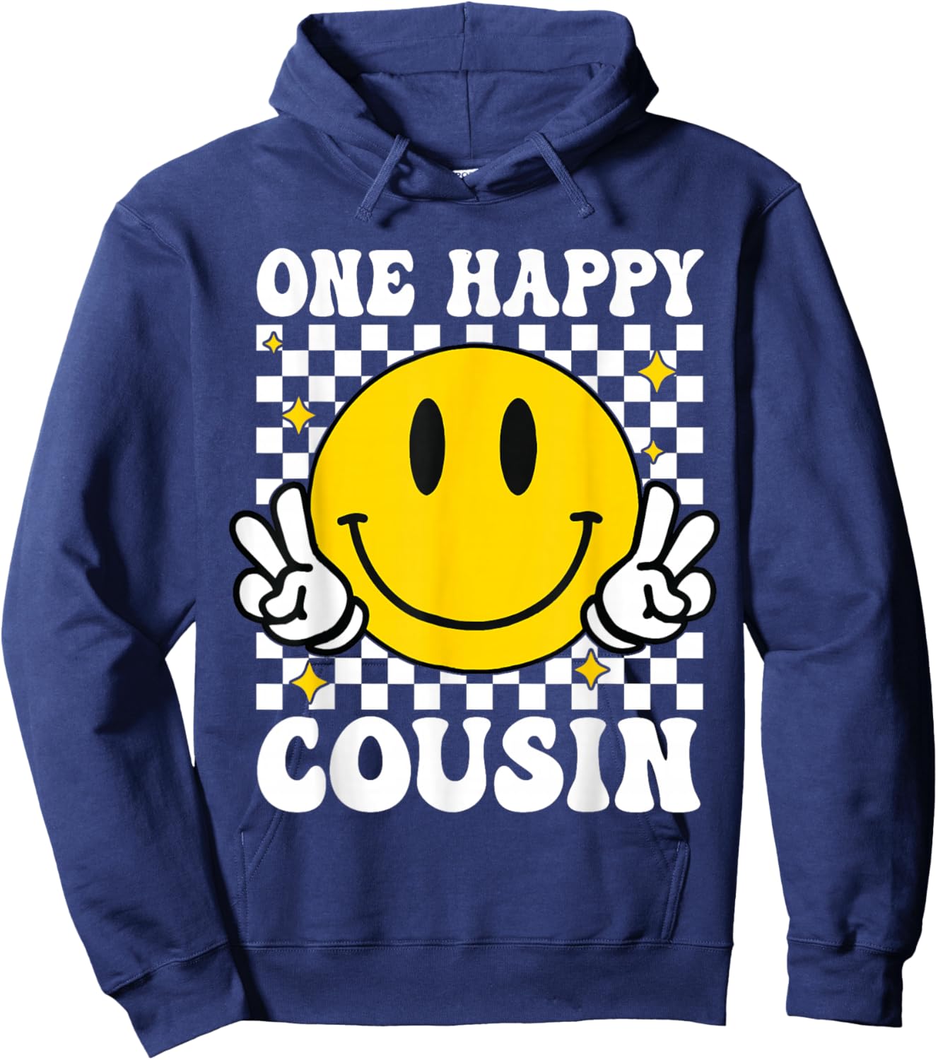 One Happy Dude Cousin happy face 1st Birthday Family Hoodie - Hoodie | Navy
