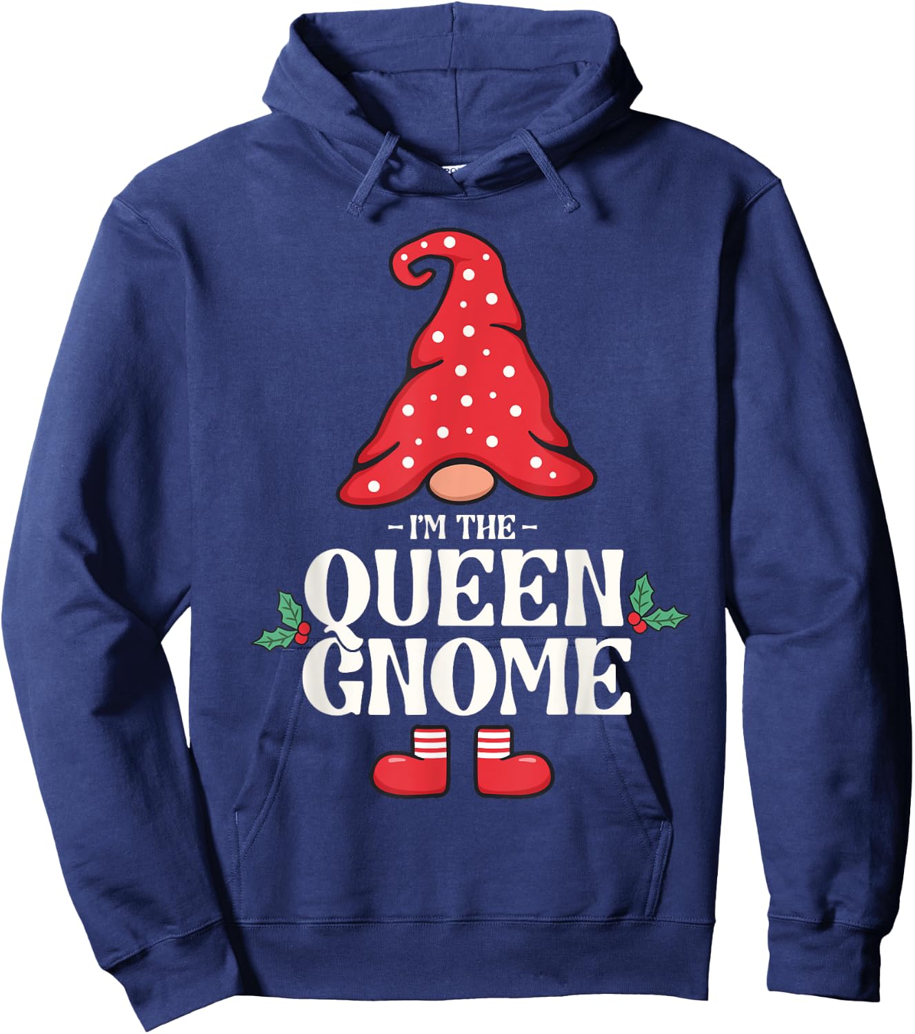 The Queen Gnome Funny Family Matching Group Christmas Hoodie - Hoodie | Navy